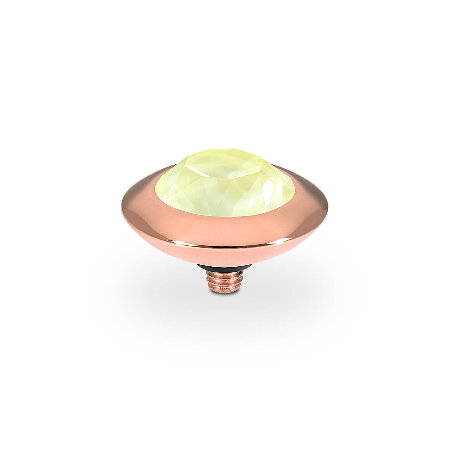 Tondo Top 0.51" - Rose Gold crystal soft yellow ignite