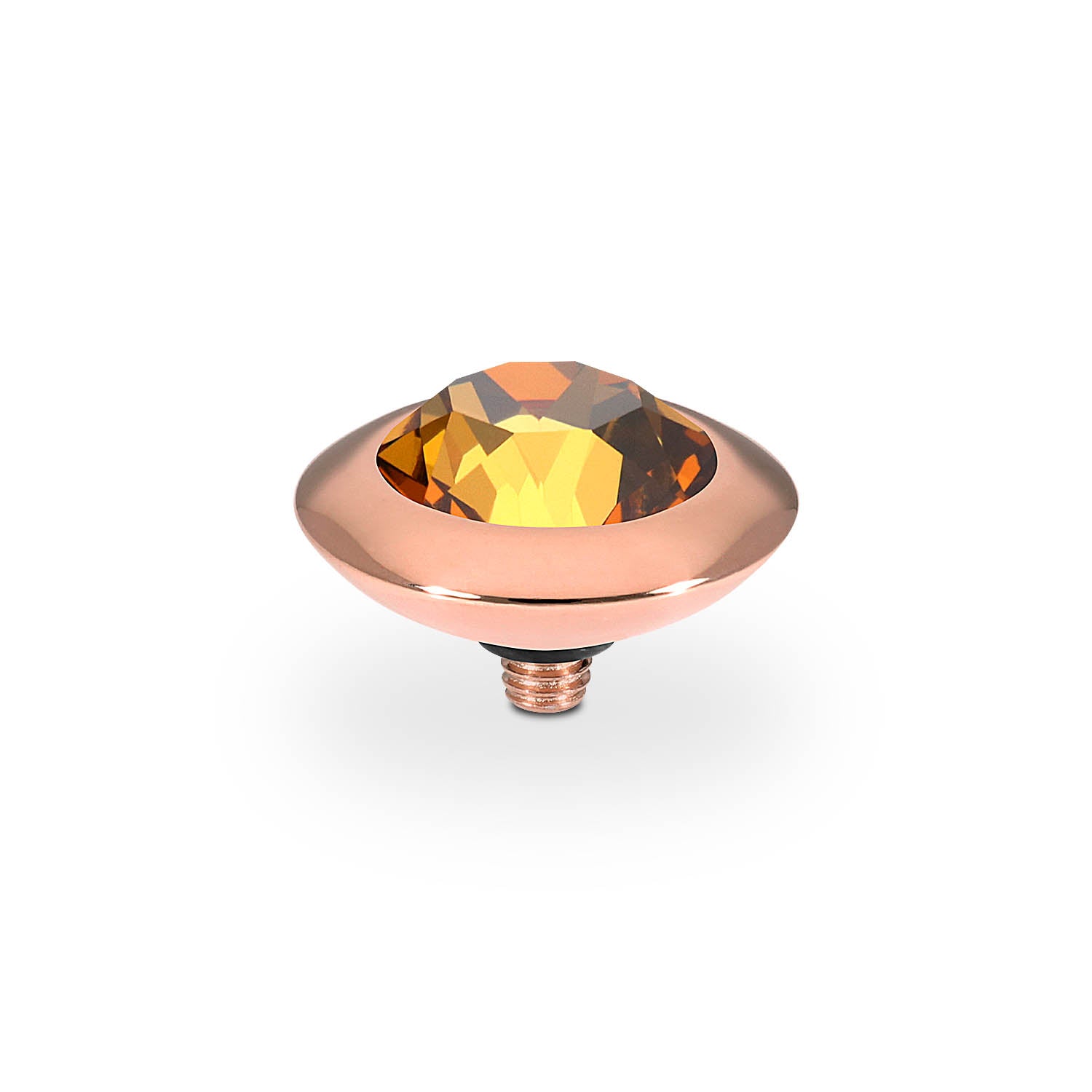 Tondo Top 0.51" - Rose Gold light amber