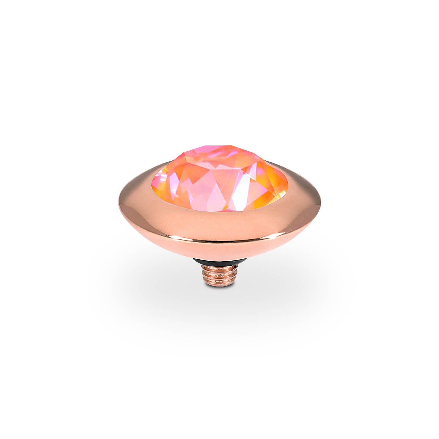 Tondo Top 0.51" - Rose Gold crystal orange glow delite