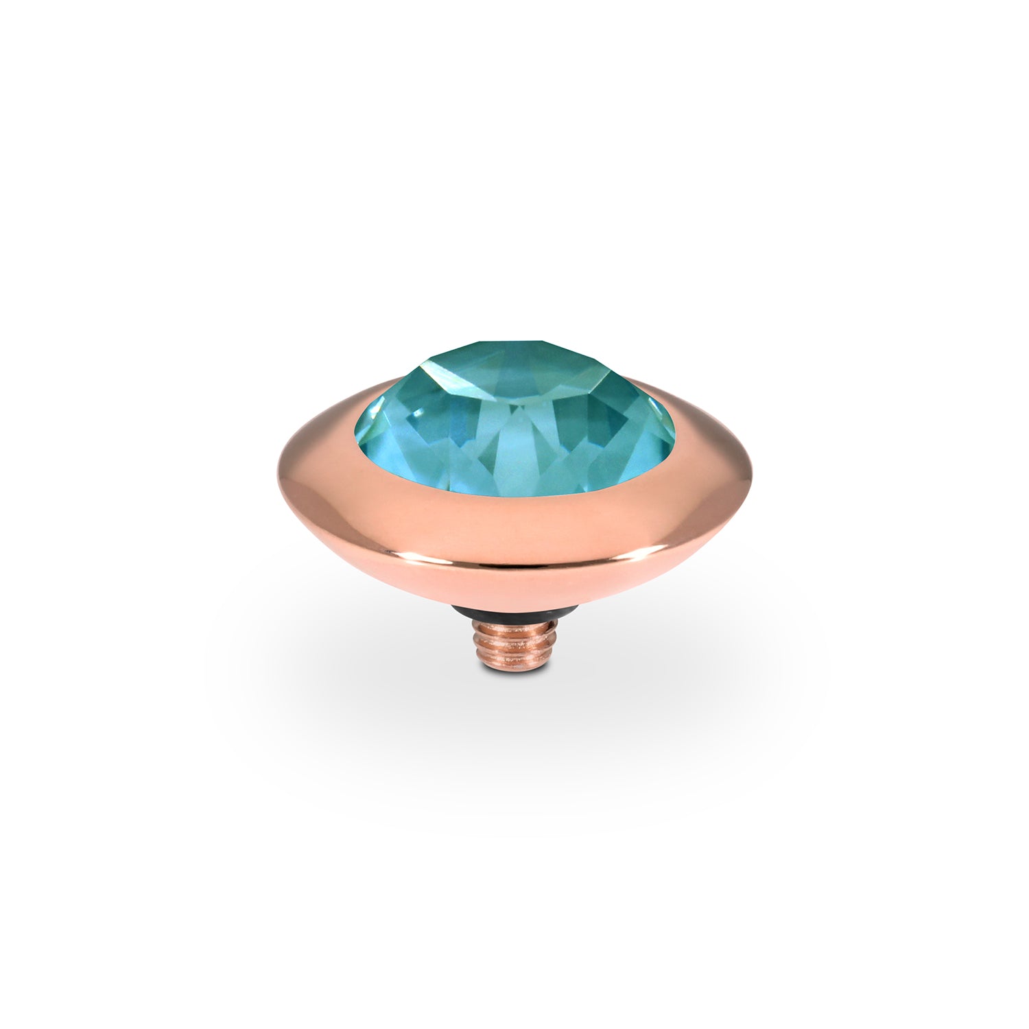 Tondo Top 0.51" - Rose Gold Crystal Pine Green Ignite