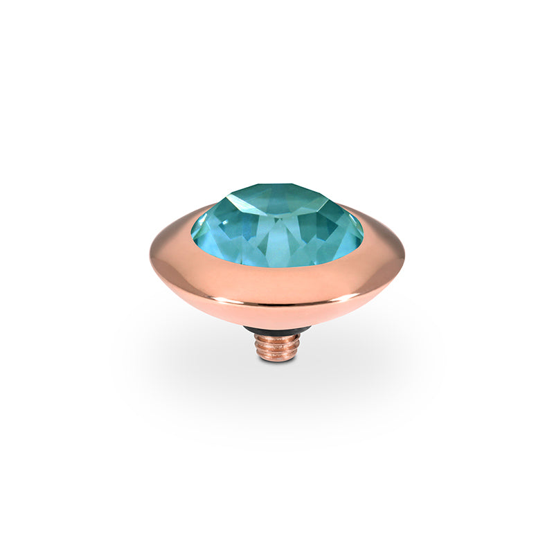 Tondo Top 0.51" - Rose Gold Crystal Pine Green Ignite