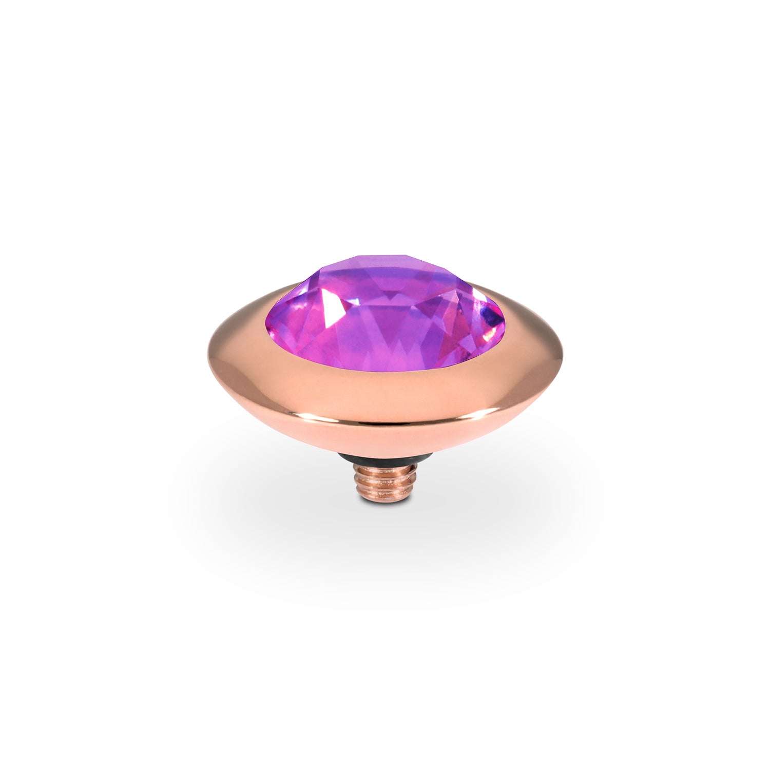 Tondo Top 0.51" - Rose Gold Crystal Electric Violet Ignite