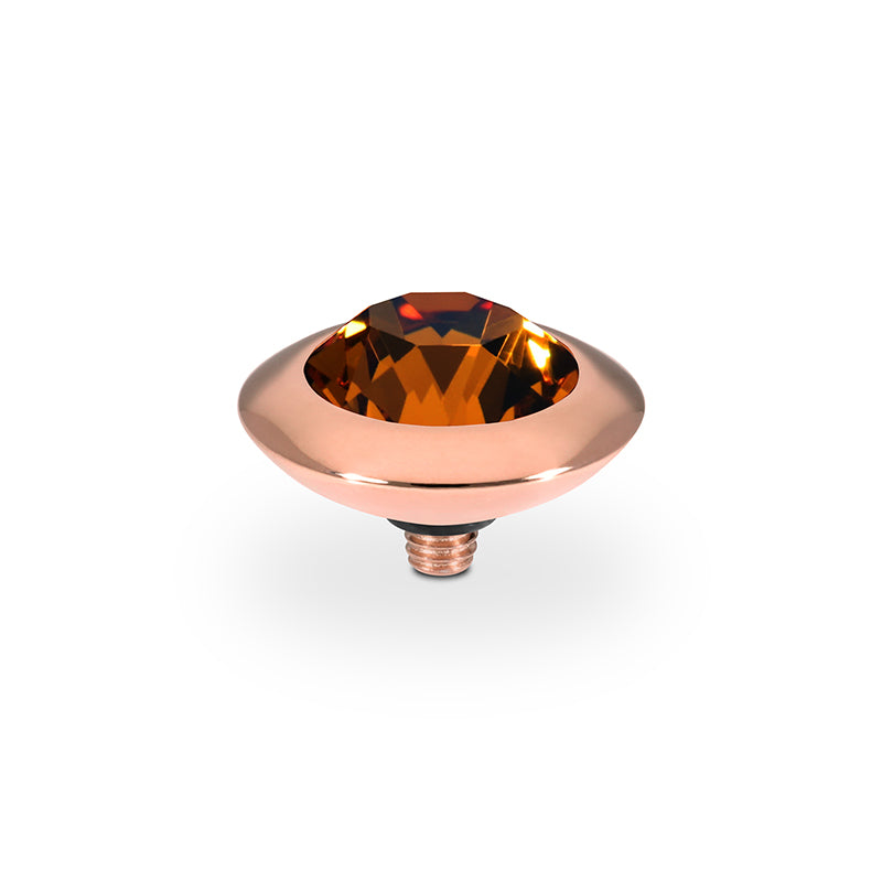 Tondo Top 0.51" - Rose Gold Smoked Topaz