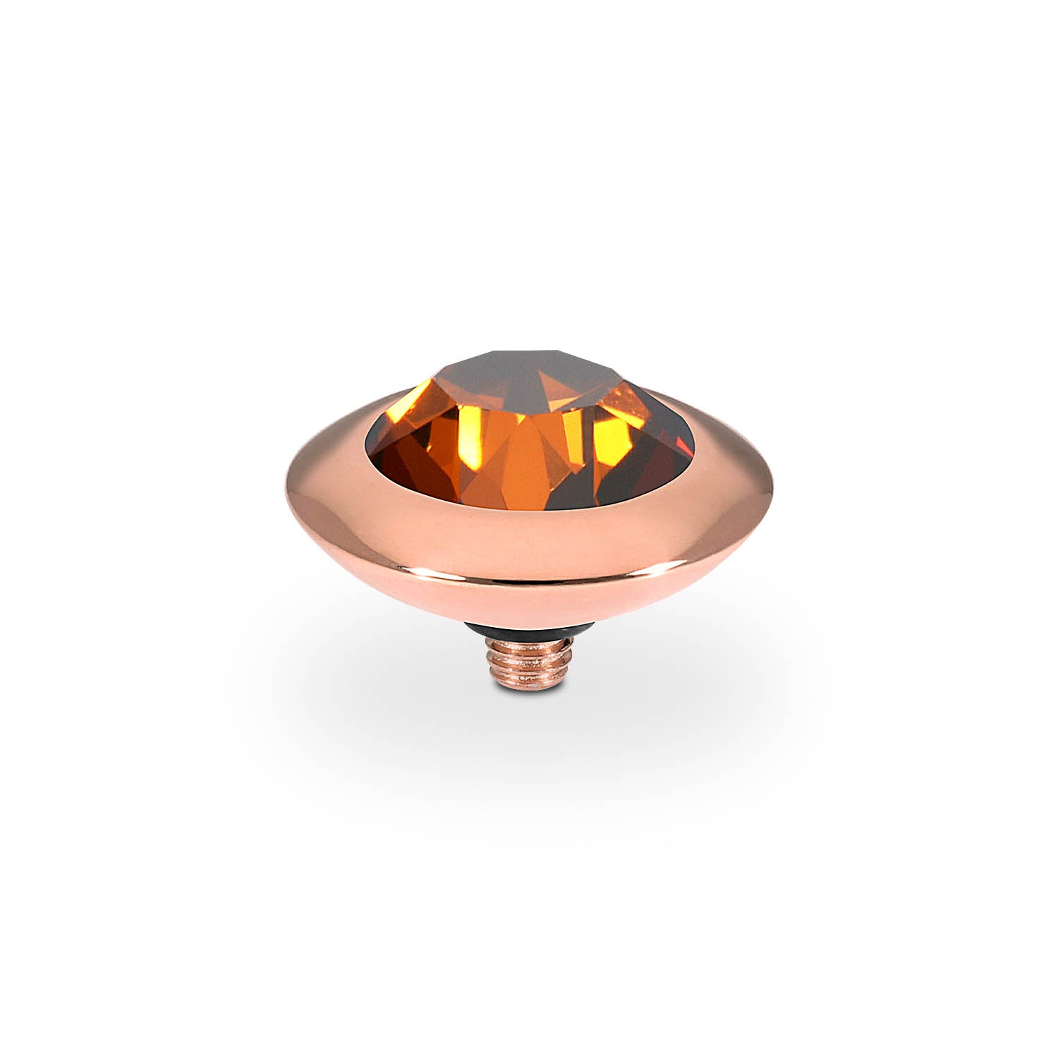 Tondo Top 0.51" - Rose Gold smoked amber