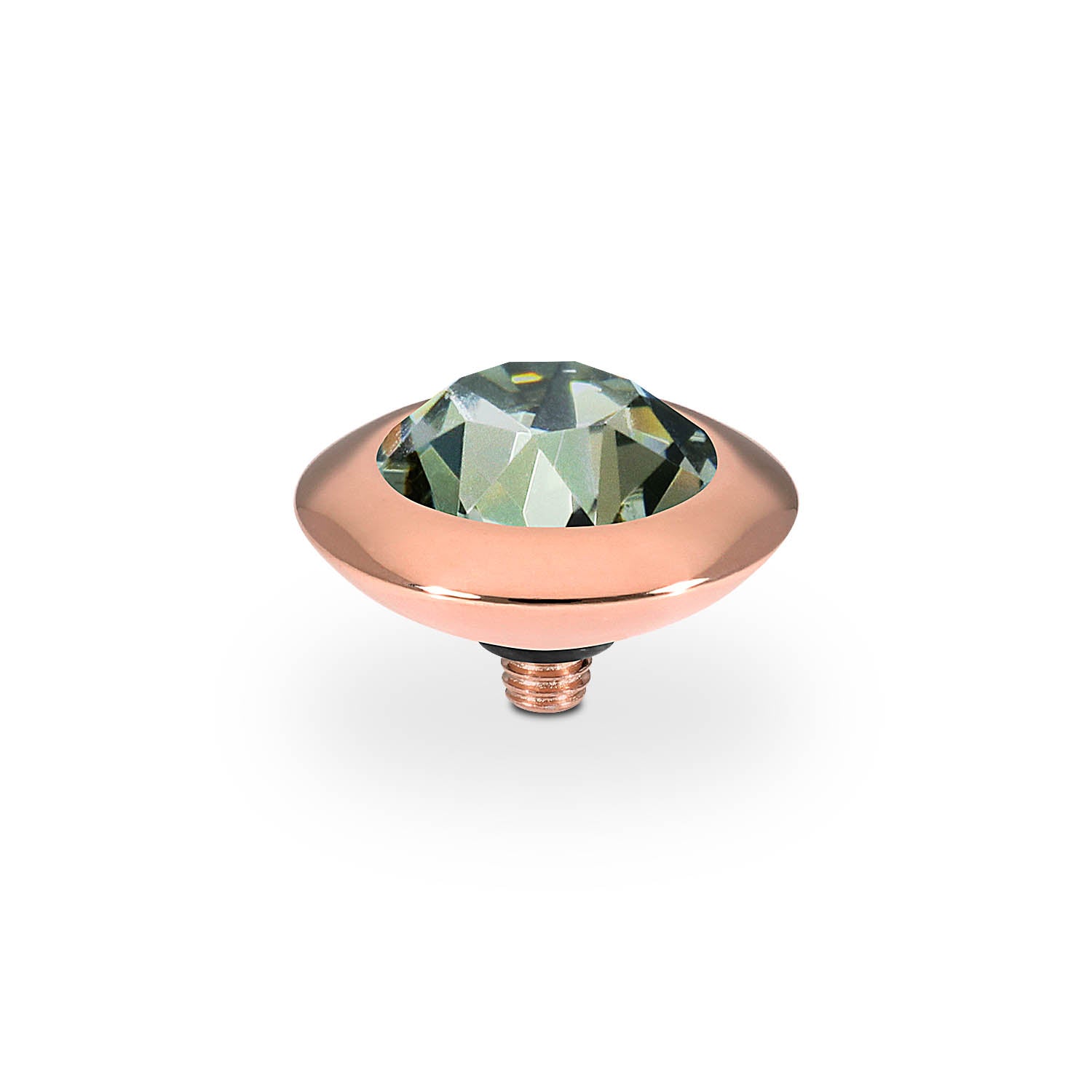 Tondo Top 0.51" - Rose Gold black diamond