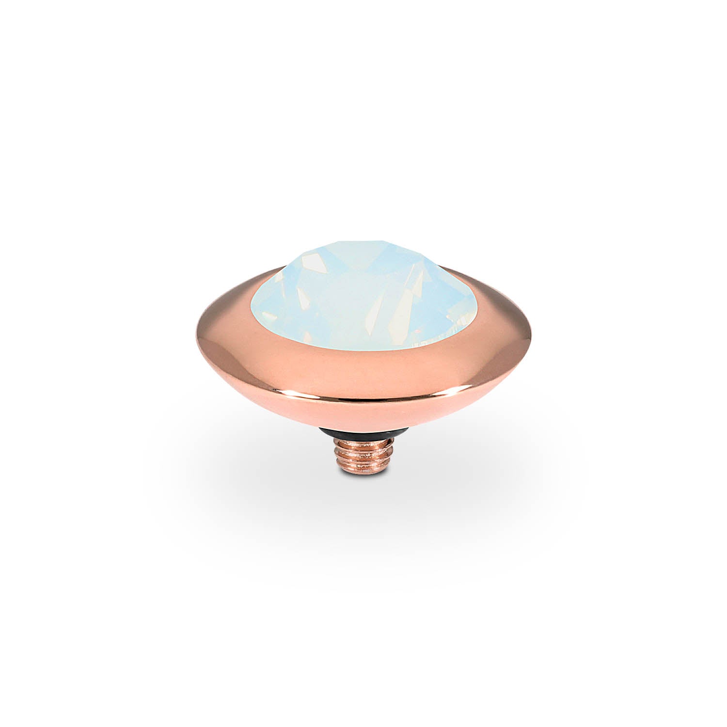 Tondo Top 0.51" - Rose Gold white opal