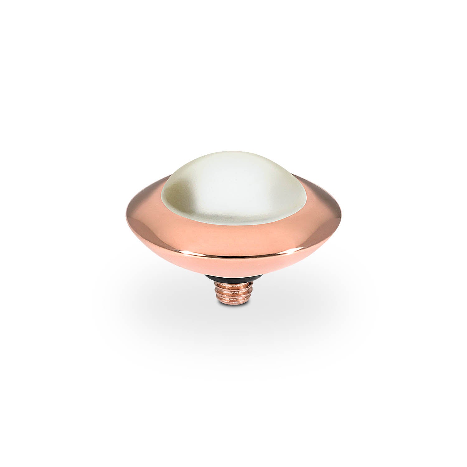 Tondo Top 0.51" - Rose Gold cream pearl