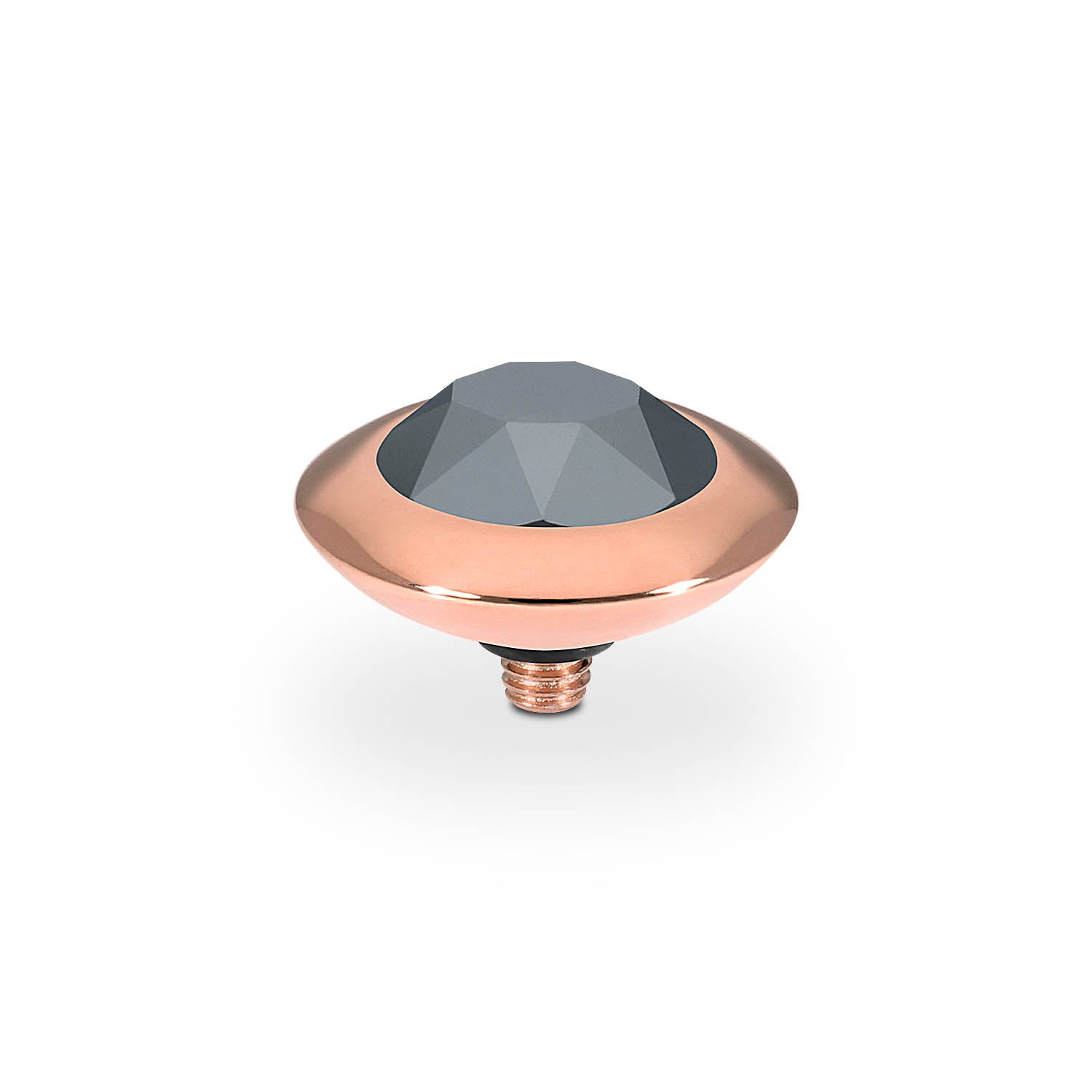 Tondo Top 0.51" - Rose Gold jet hematite