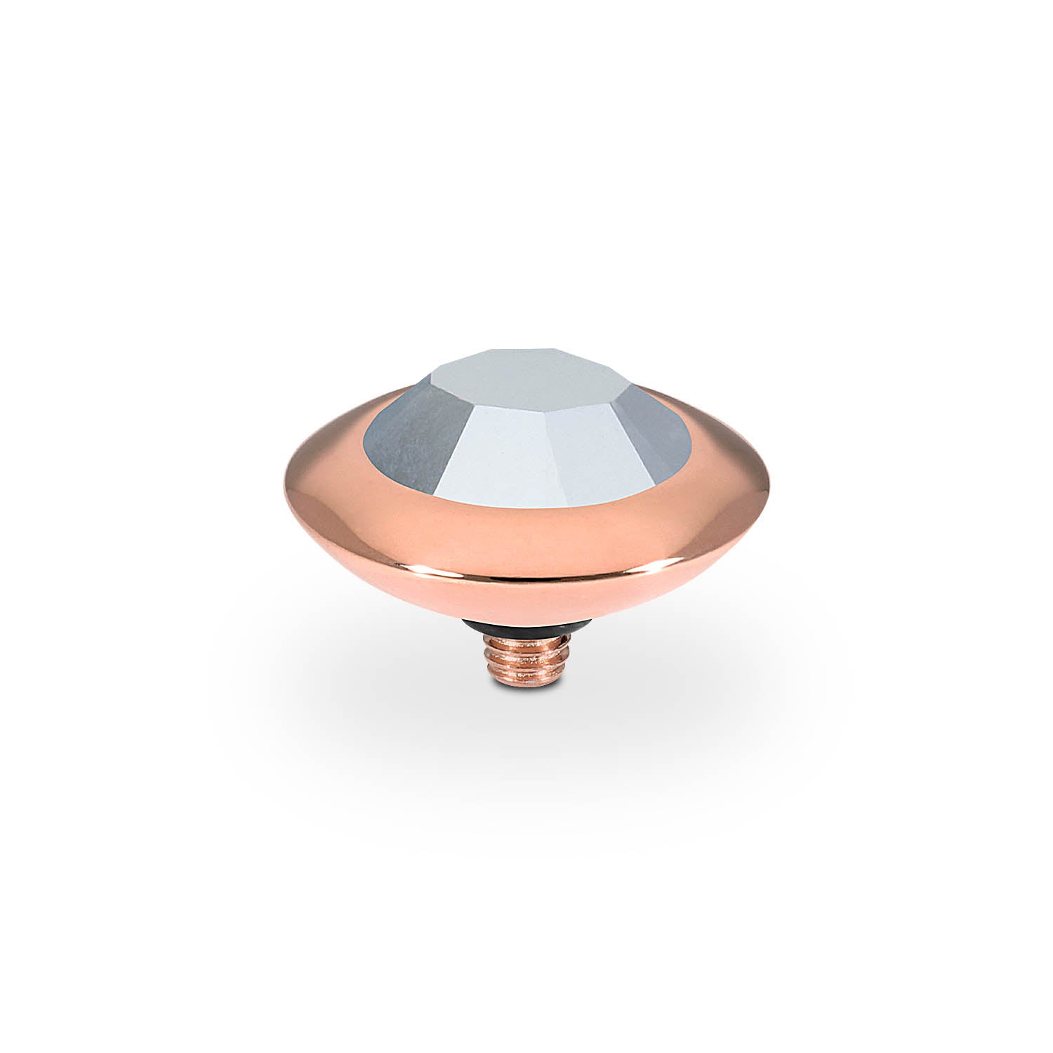 Tondo Top 0.51" - Rose Gold crystal labrador