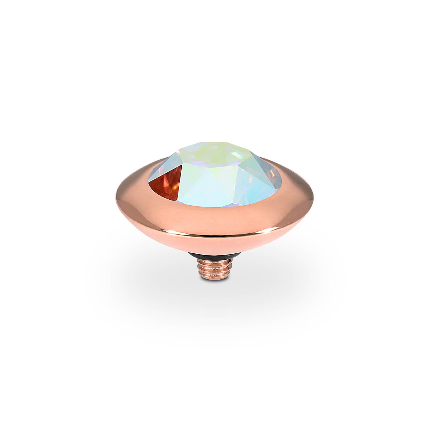 Tondo Top 0.51" - Rose Gold crystal aurora boreale