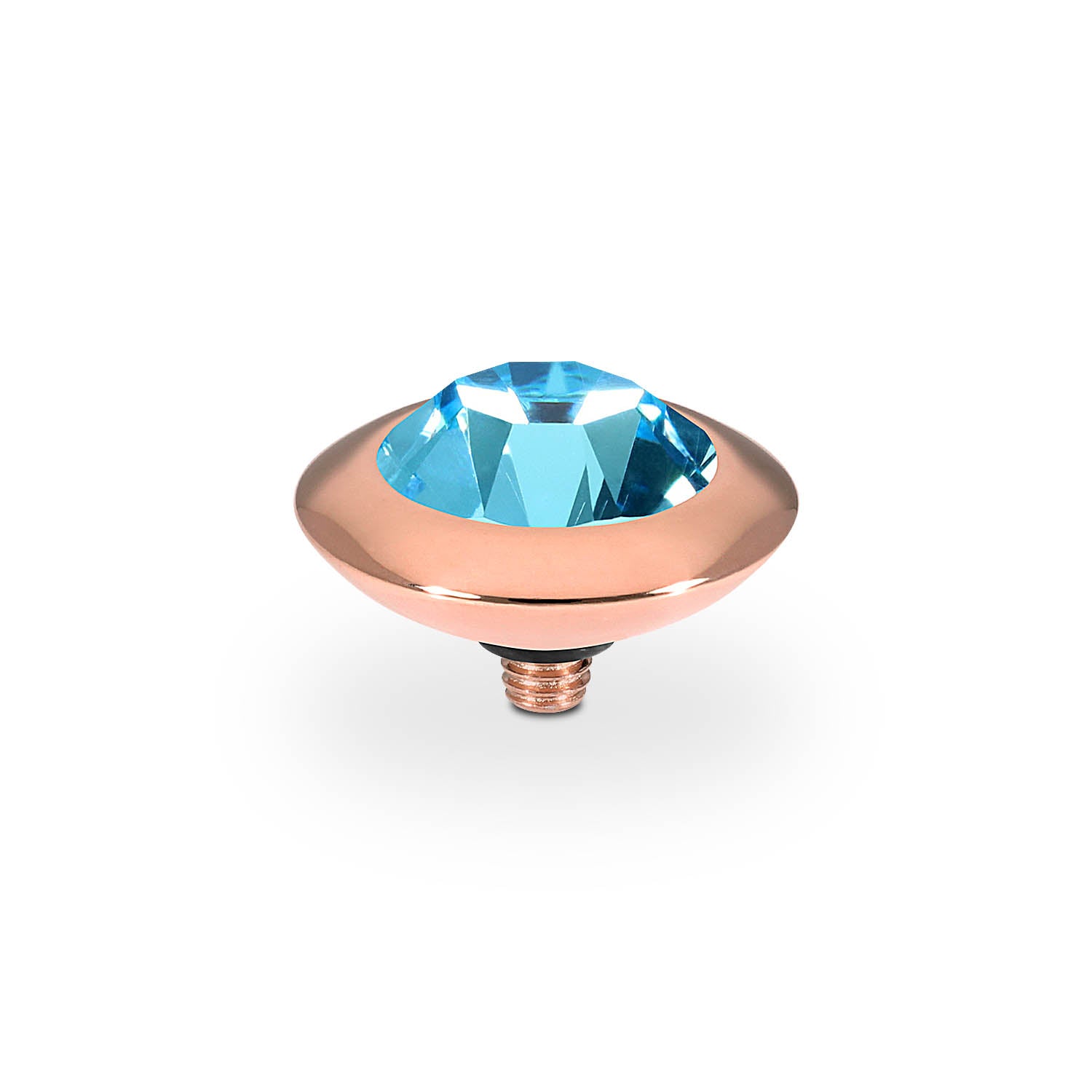 Tondo Top 0.51" - Rose Gold aquamarine
