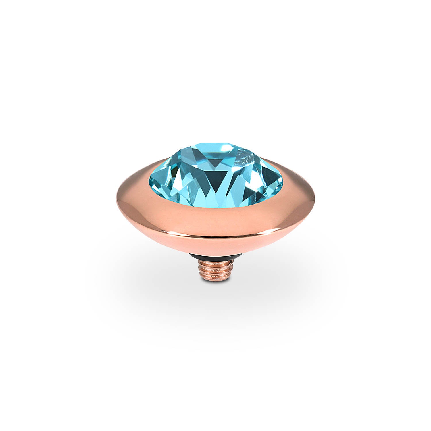Tondo Top 0.51" - Rose Gold Light Turquoise