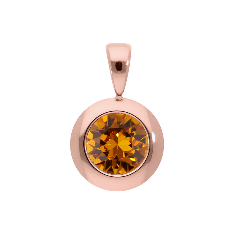 Tondo Pendant 0.51" - Rose Gold Topaz