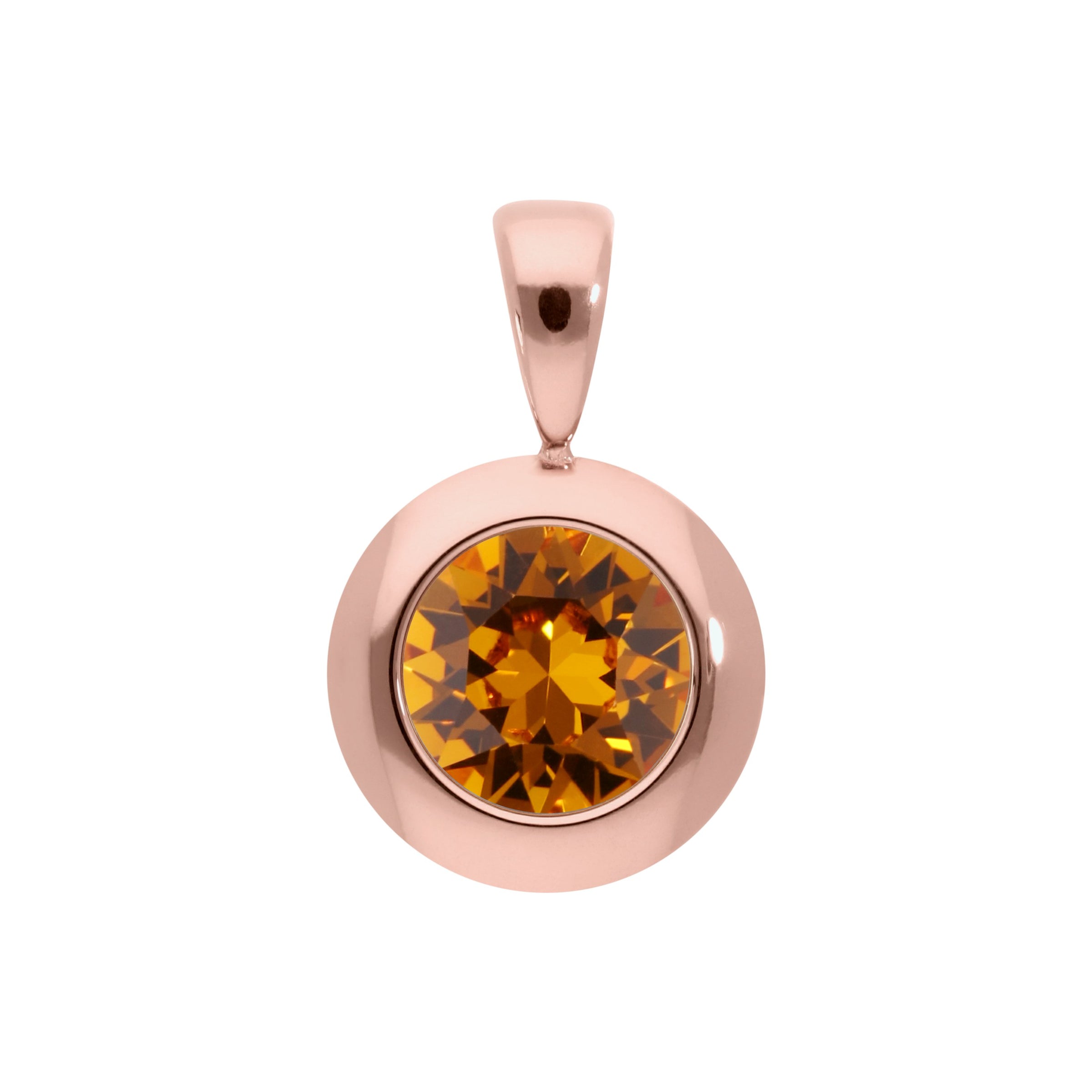 Tondo Pendant 0.51" - Rose Gold Topaz