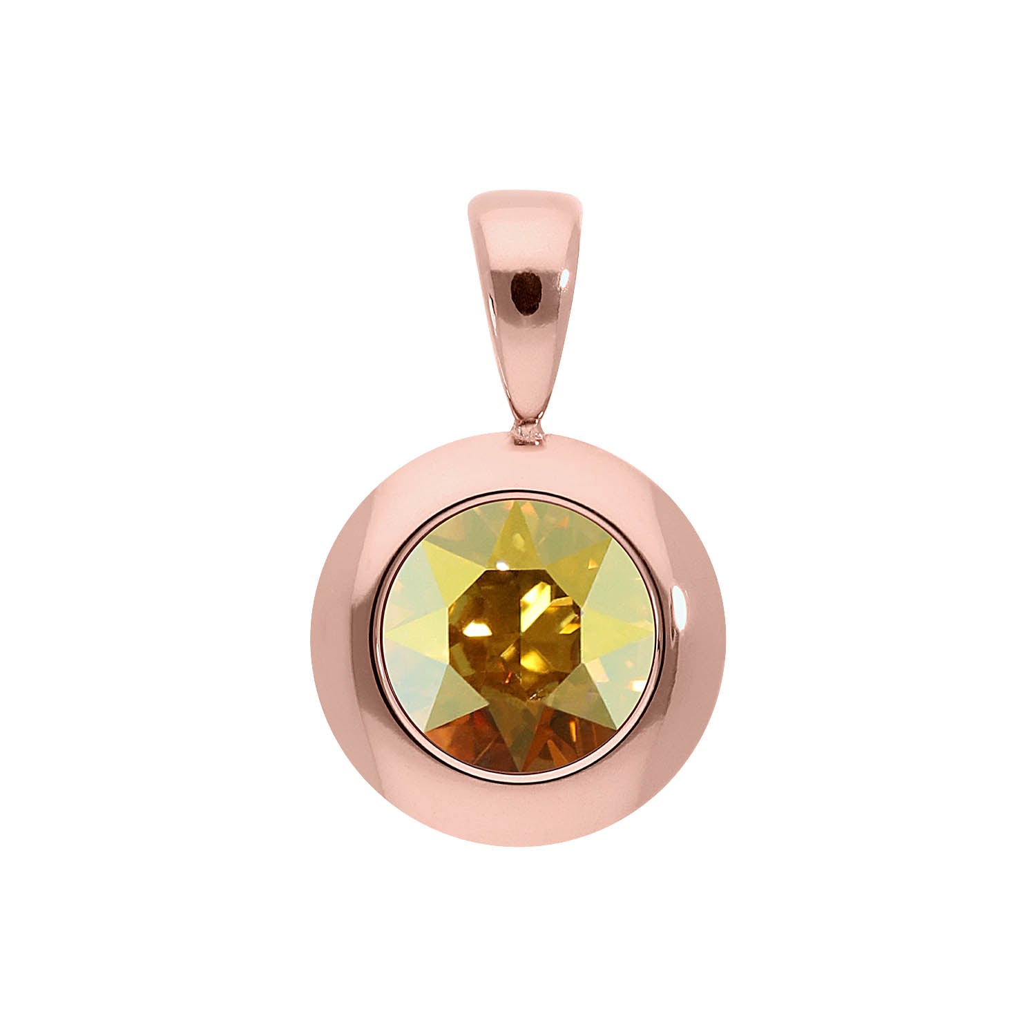 Tondo Pendant 0.51" - Rose Gold metallic sunshine