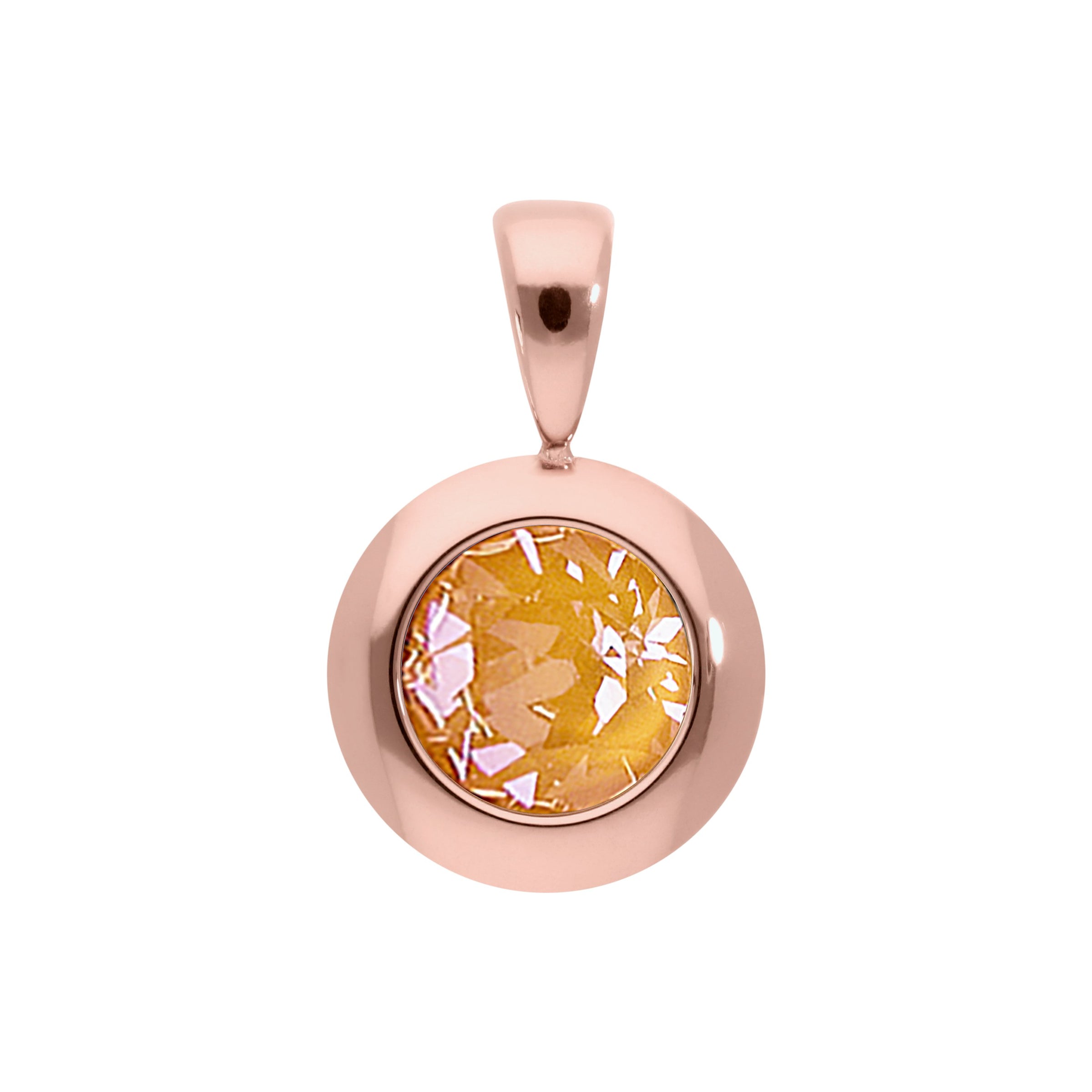 Tondo Pendant 0.51" - Rose Gold Crystal Mango Ignite