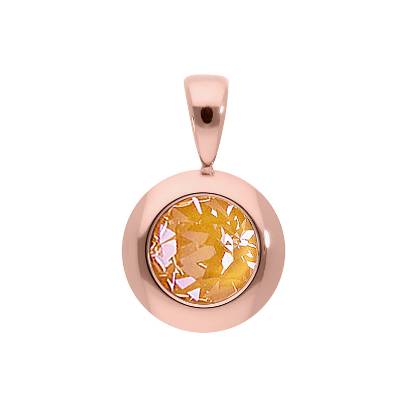 Tondo Pendant 0.51" - Rose Gold Crystal Mango Ignite