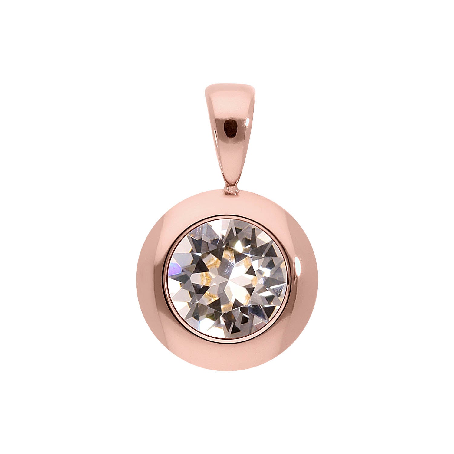 Tondo Pendant 0.51" - Rose Gold silk