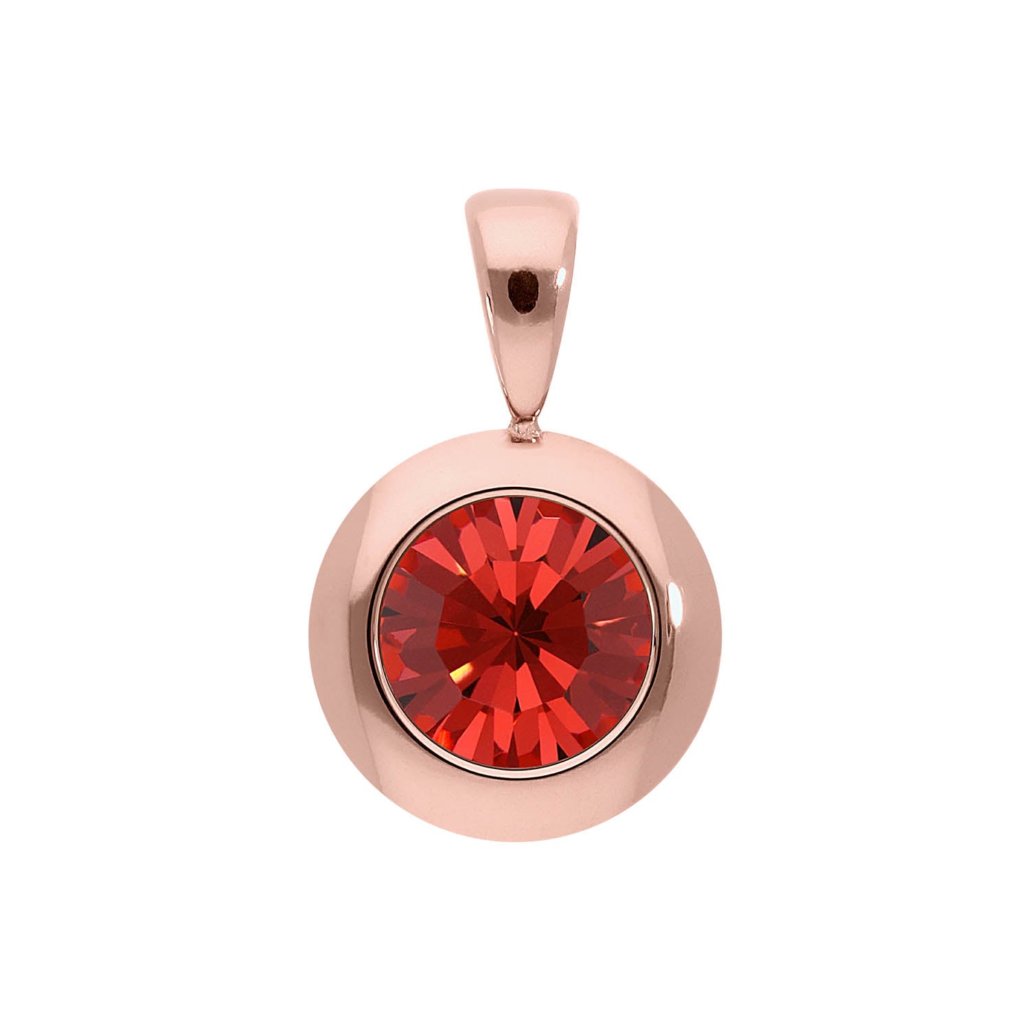 Tondo Pendant 0.51" - Rose Gold padparadscha