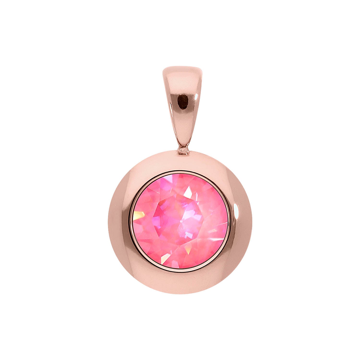 Tondo Pendant 0.51" - Rose Gold lotus pink delite