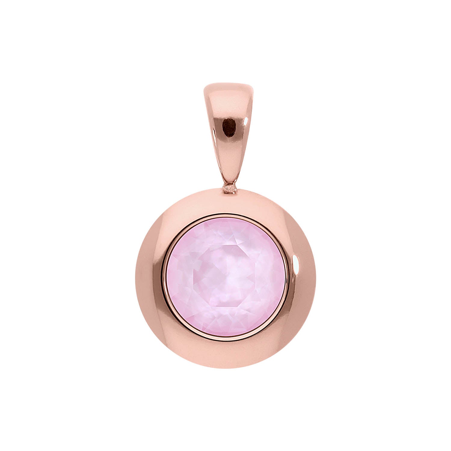 Tondo Pendant 0.51" - Rose Gold crystal soft rose ignite