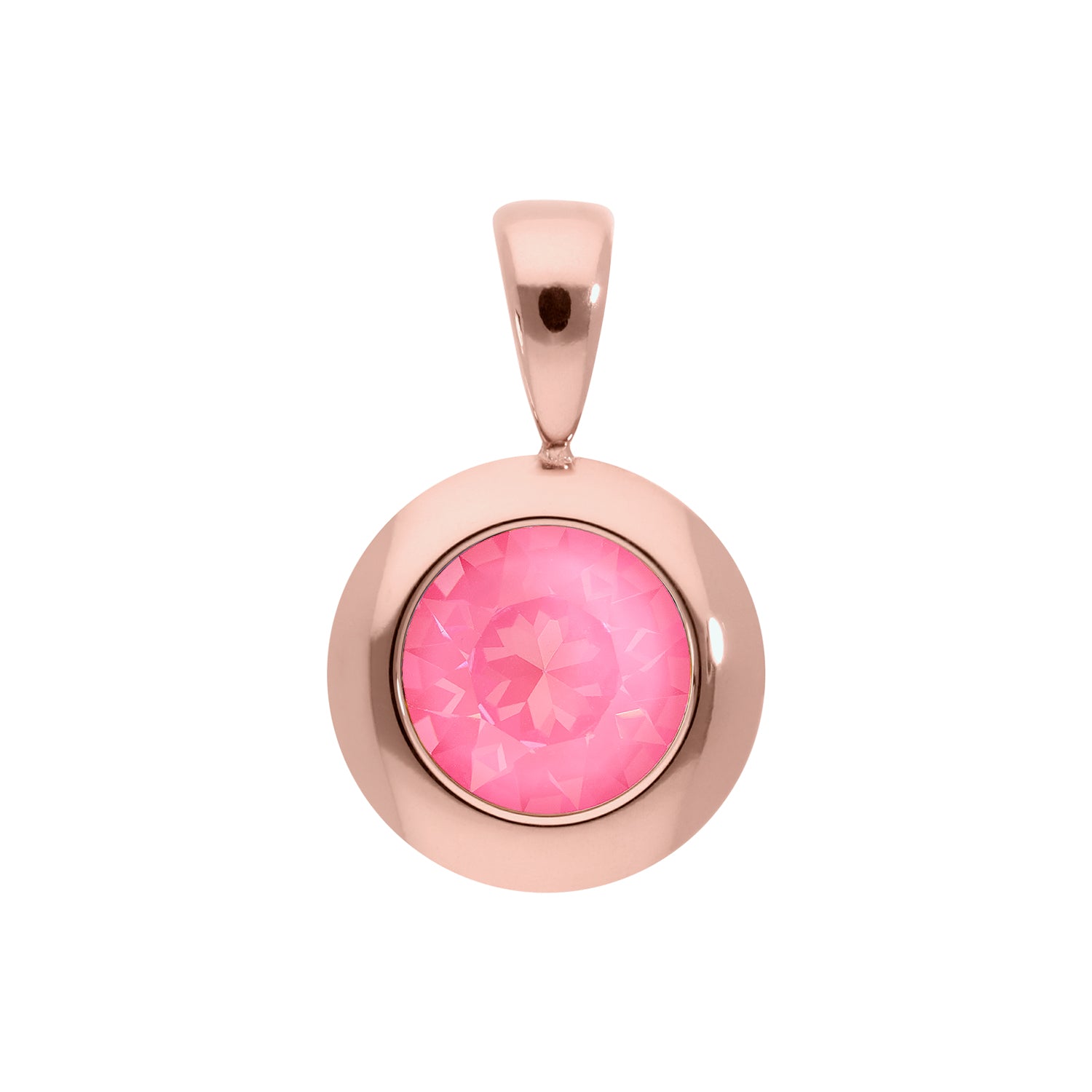 Tondo Pendant 0.51" - Rose Gold Crystal Dahlia Ignite