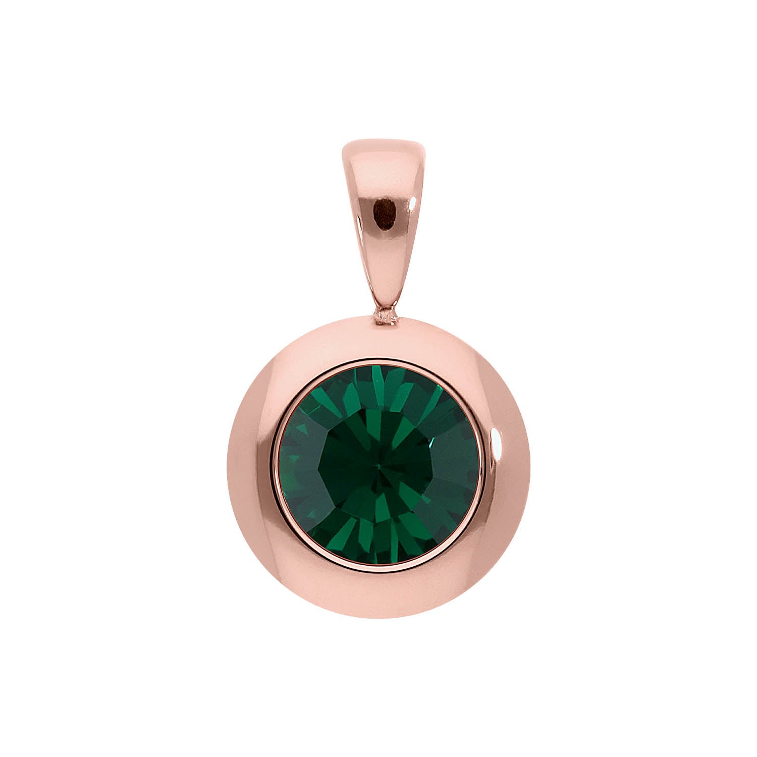 Tondo Pendant 0.51" - Rose Gold emerald