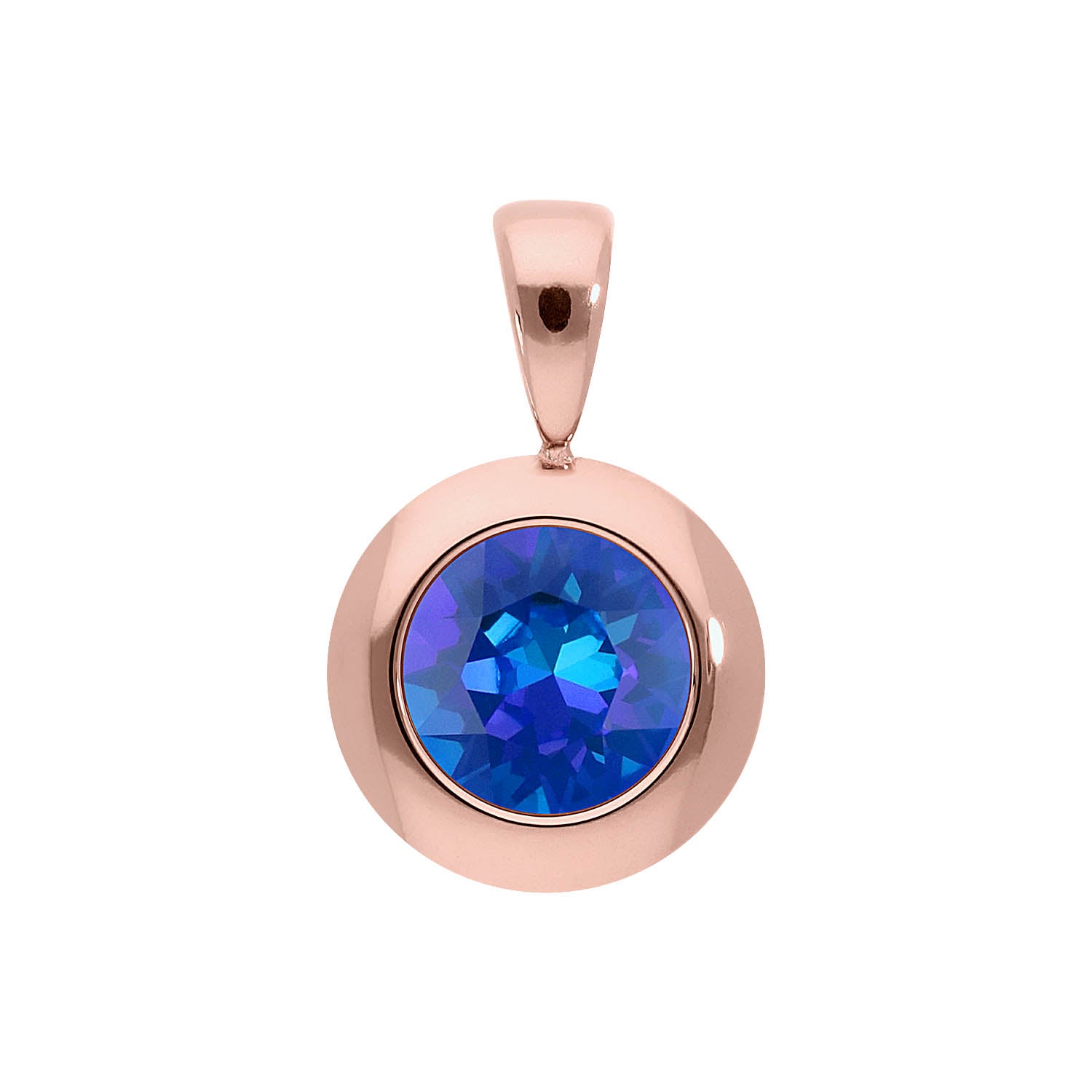 Tondo Pendant 0.51" - Rose Gold royal blue delite