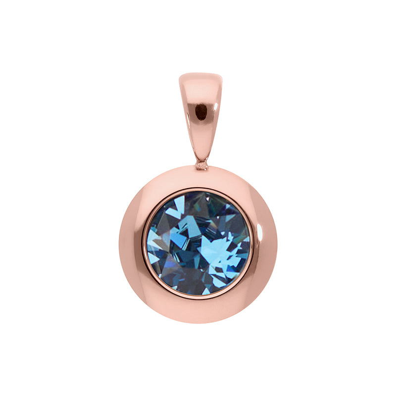 Tondo Pendant 0.51" - Rose Gold Denim Blue