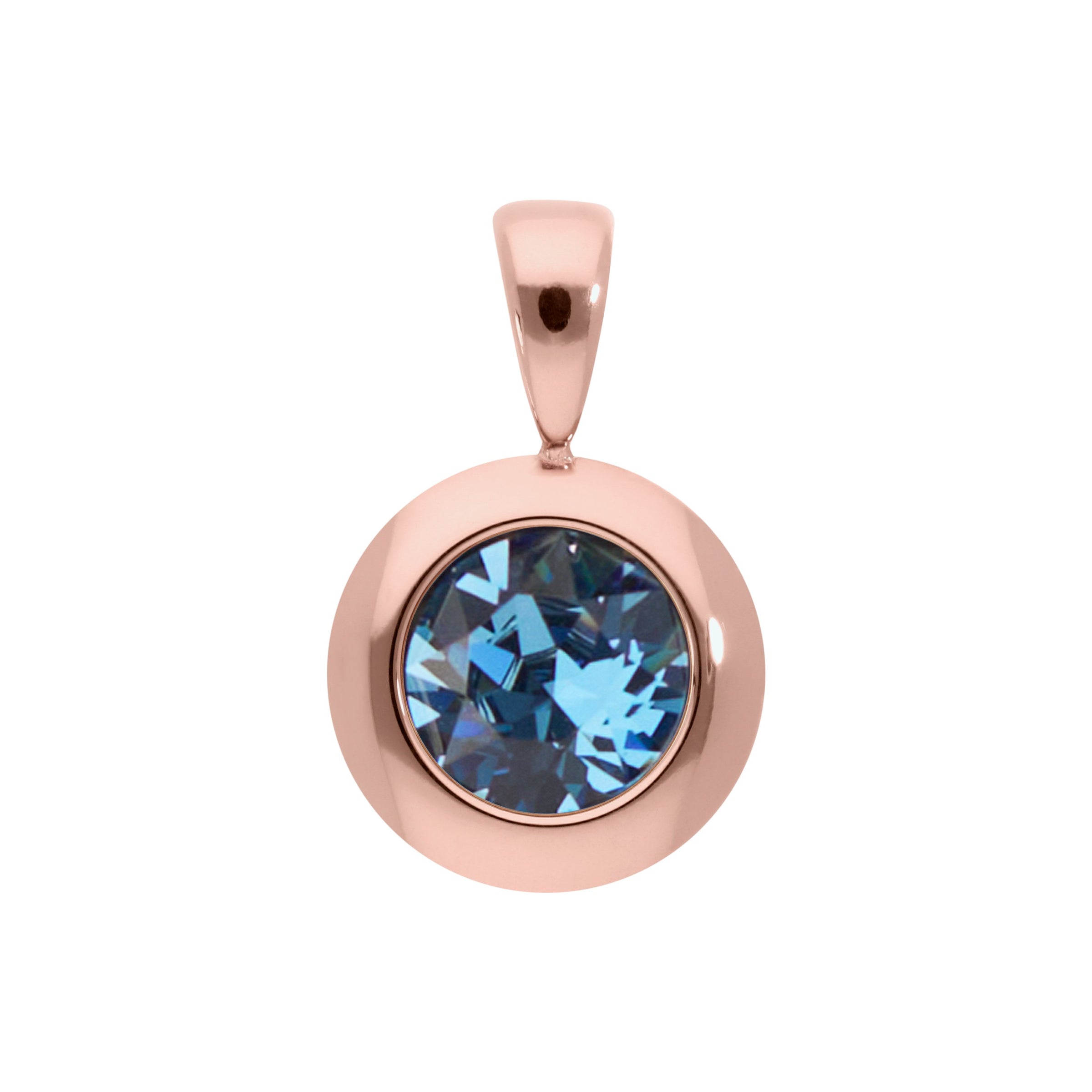 Tondo Pendant 0.51" - Rose Gold Denim Blue