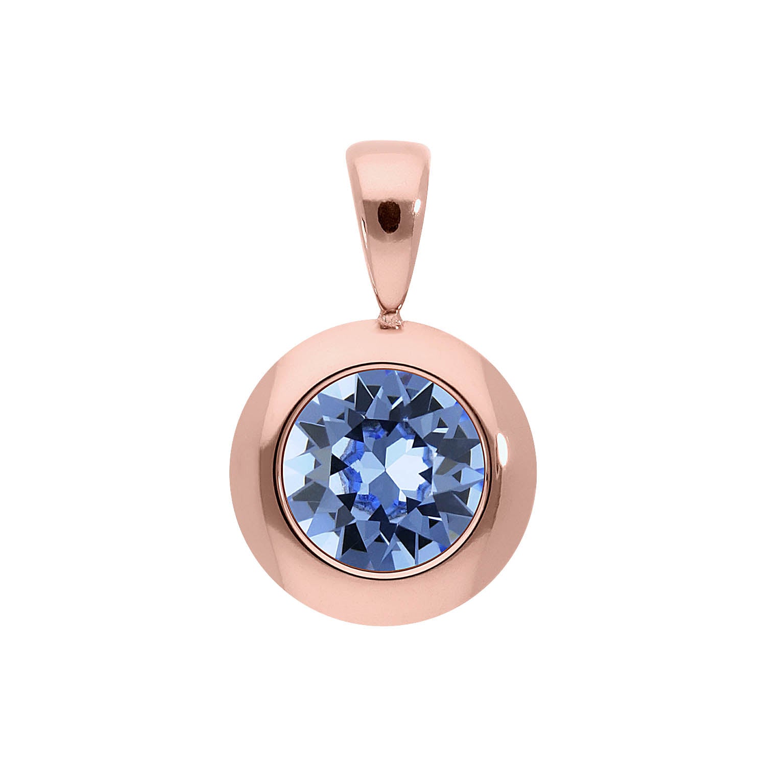 Tondo Pendant 0.51" - Rose Gold light sapphire
