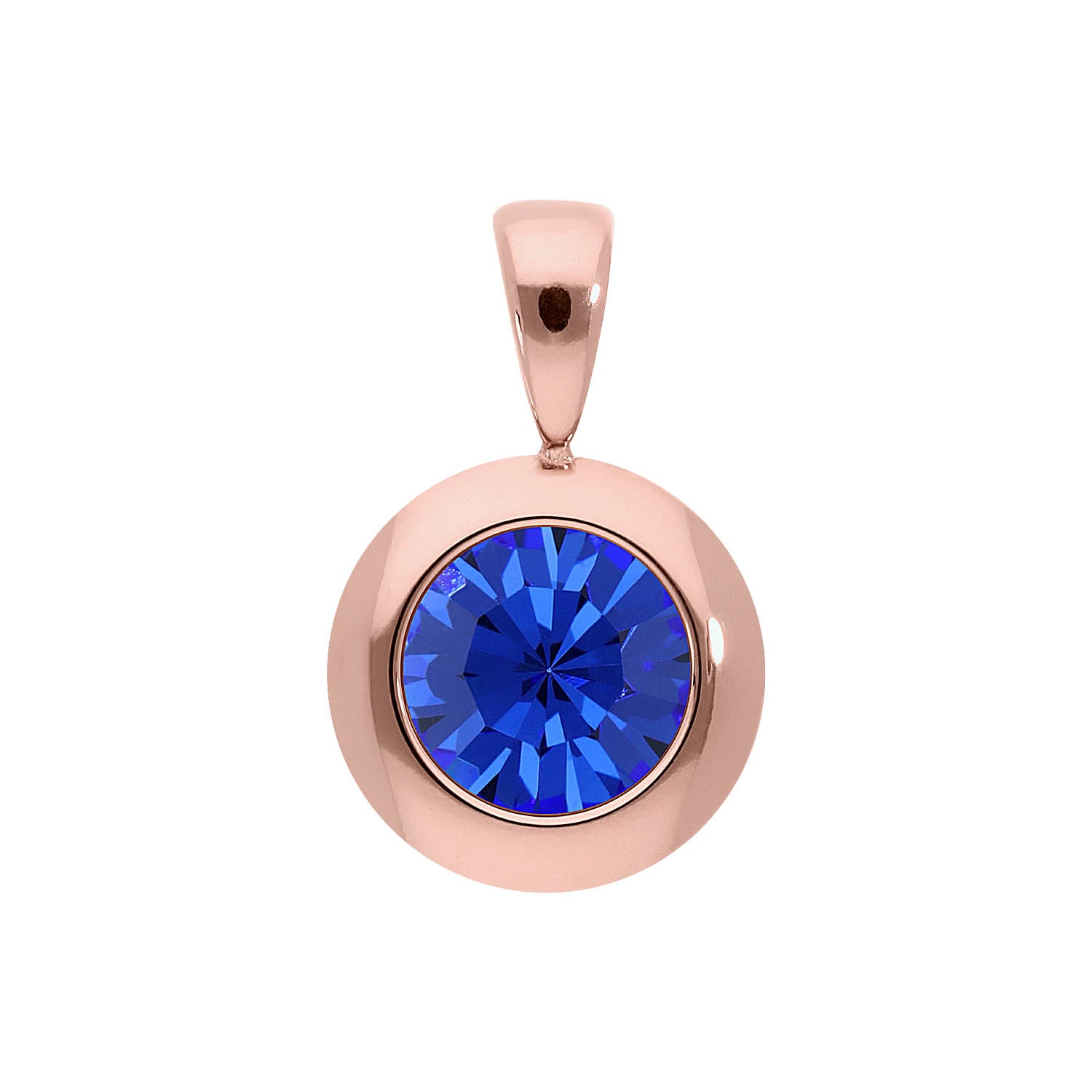 Tondo Pendant 0.51" - Rose Gold sapphire