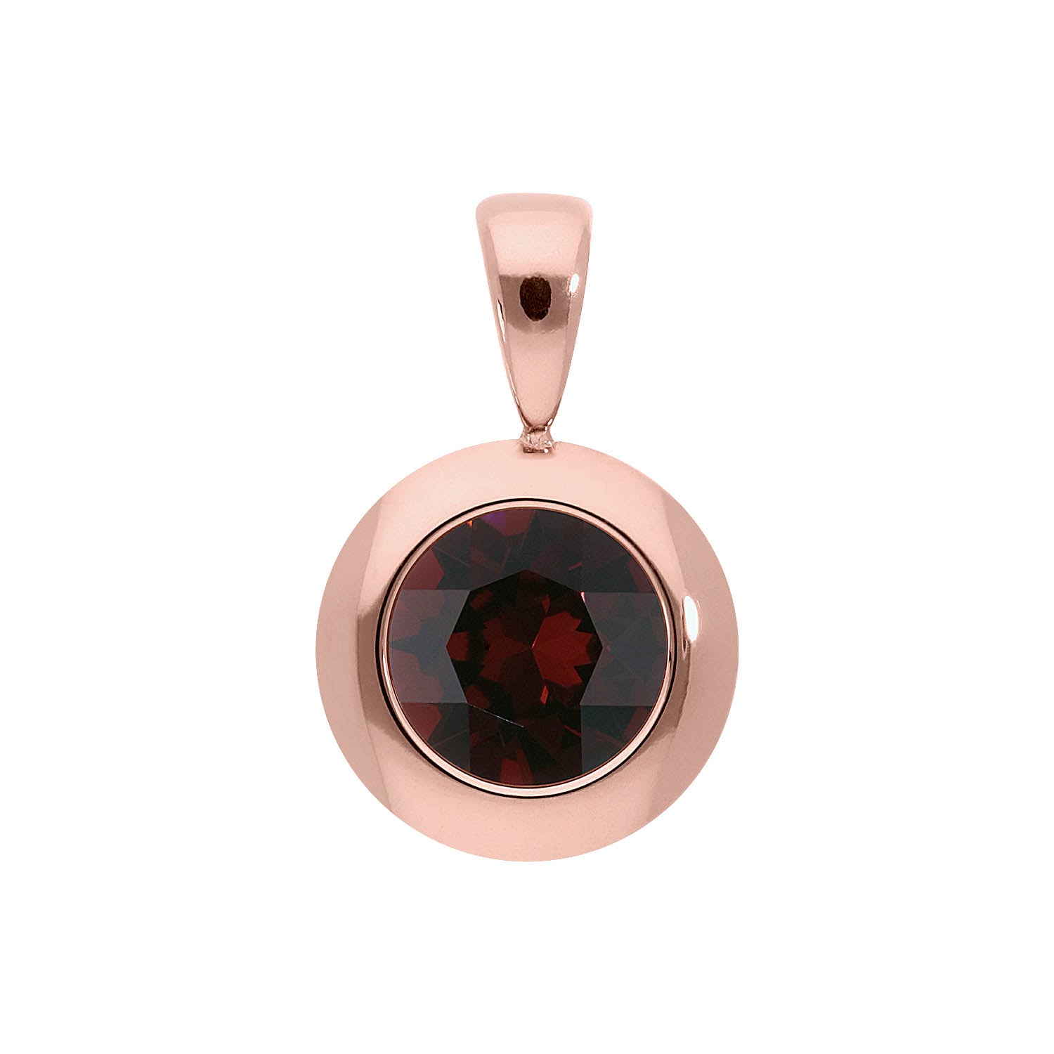 Tondo Pendant 0.51" - Rose Gold Burgundy