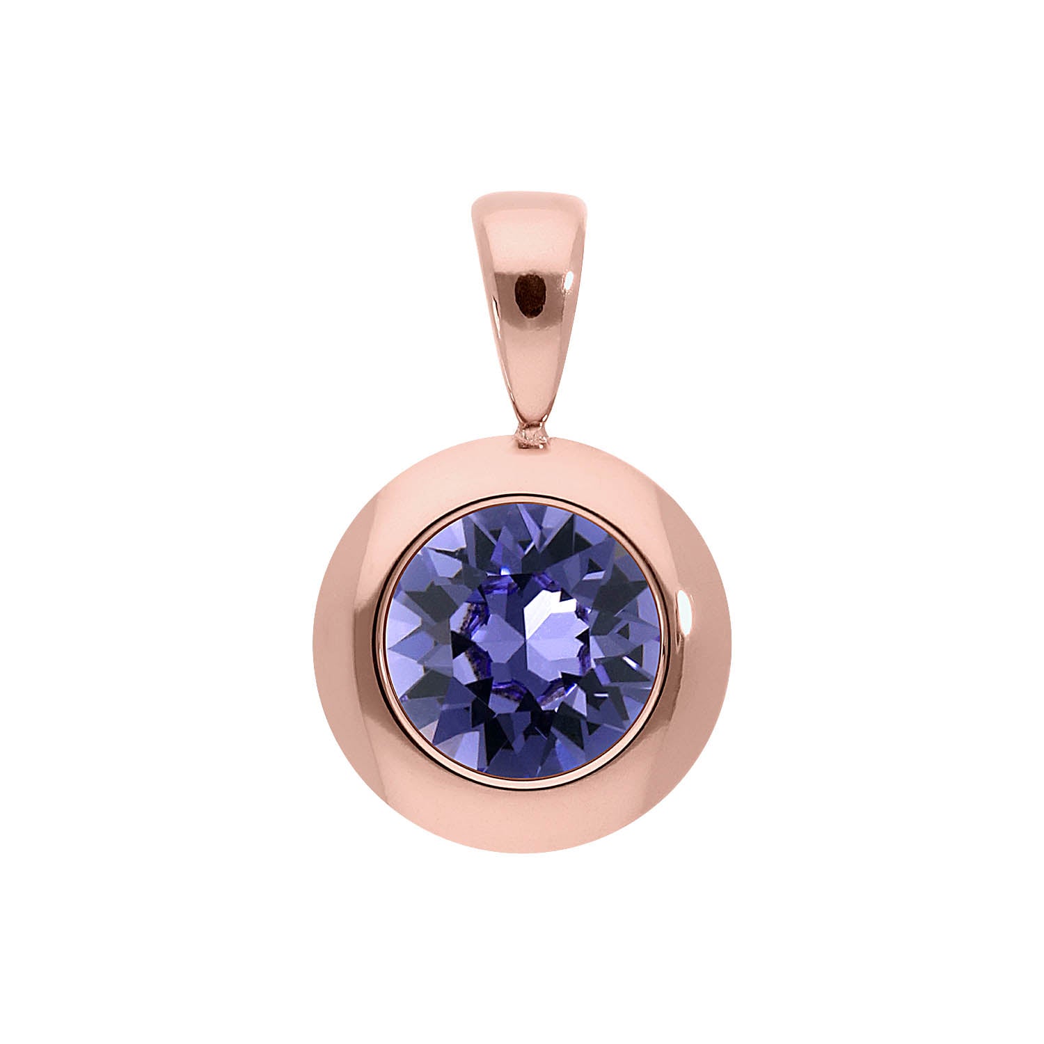 Tondo Pendant 0.51" - Rose Gold tanzanite