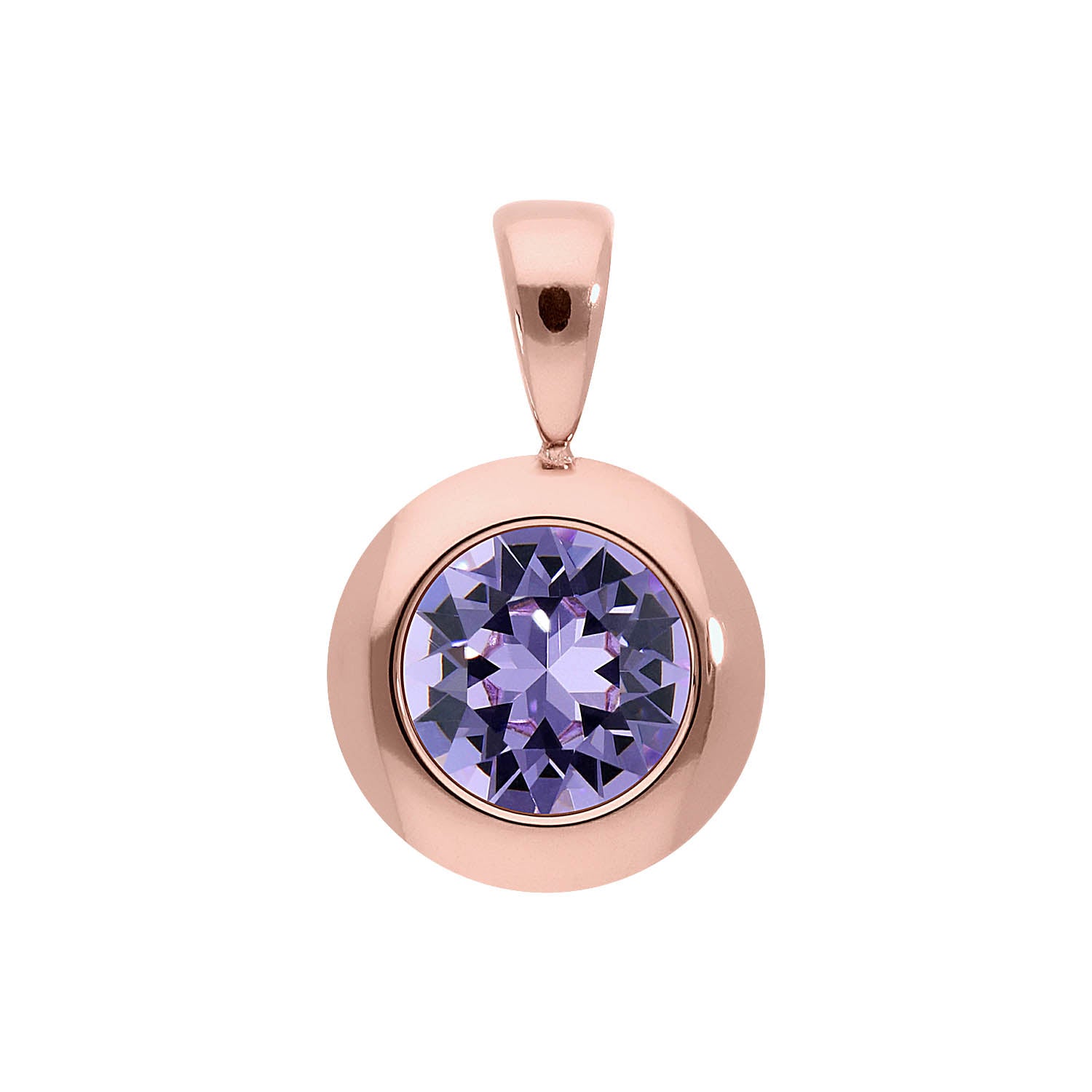 Tondo Pendant 0.51" - Rose Gold Violet