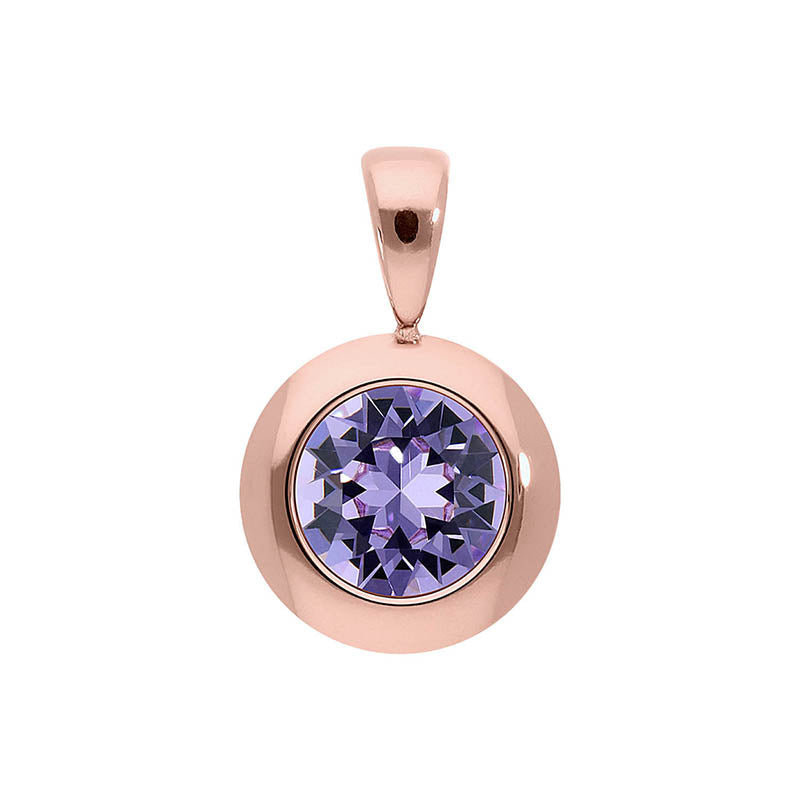 Tondo Pendant 0.51" - Rose Gold Violet