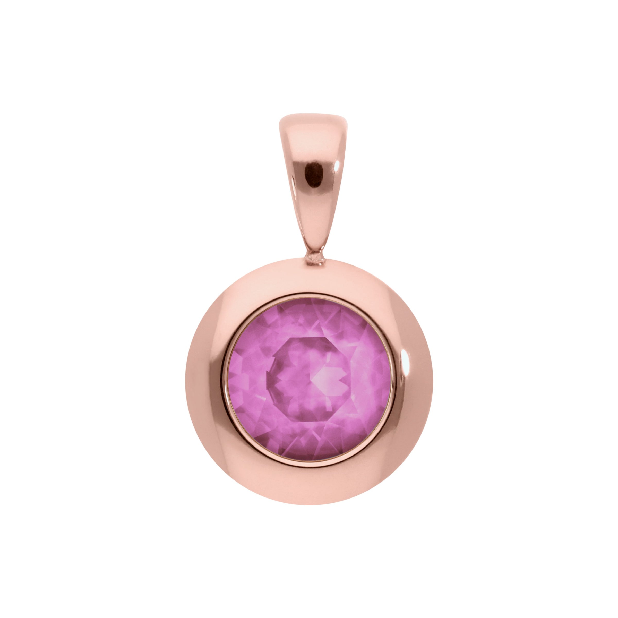 Tondo Pendant 0.51" - Rose Gold Crystal Orchid Ignite