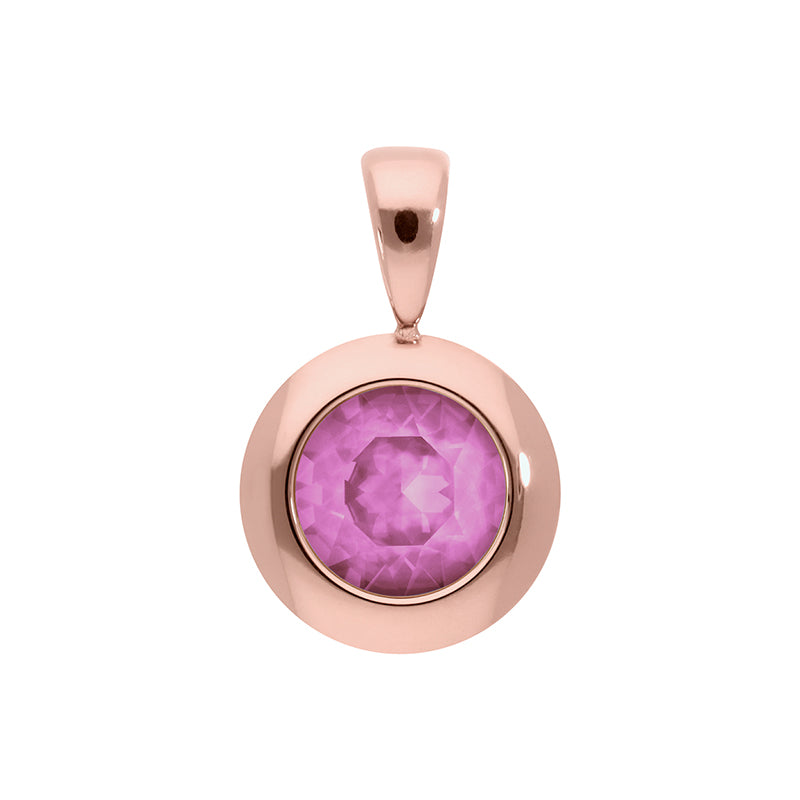 Tondo Pendant 0.51" - Rose Gold Crystal Orchid Ignite