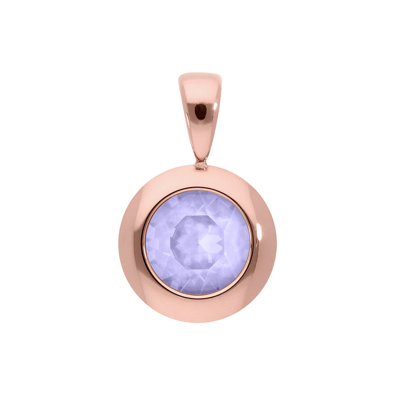Tondo Pendant 0.51" - Rose Gold Crystal Purple Ignite