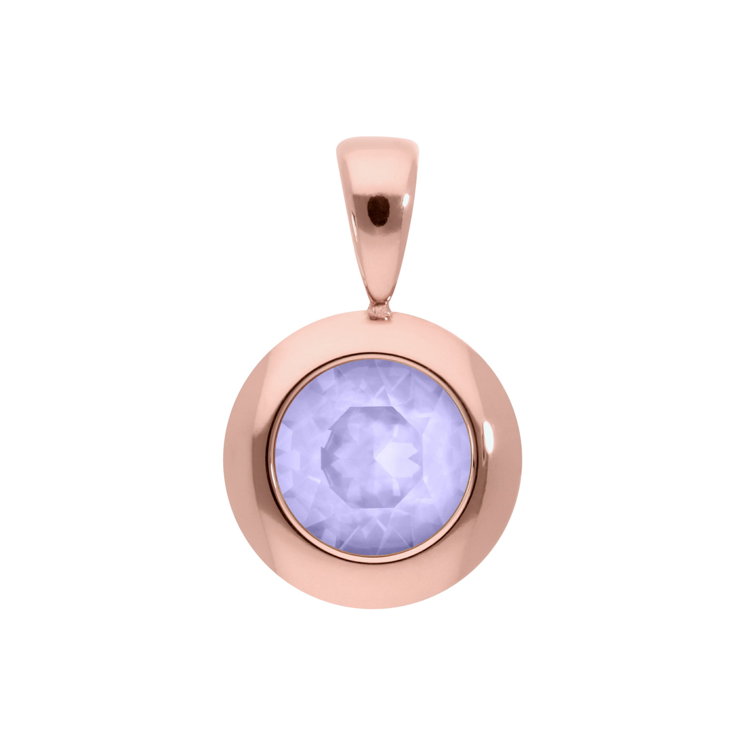 Tondo Pendant 0.51" - Rose Gold Crystal Purple Ignite