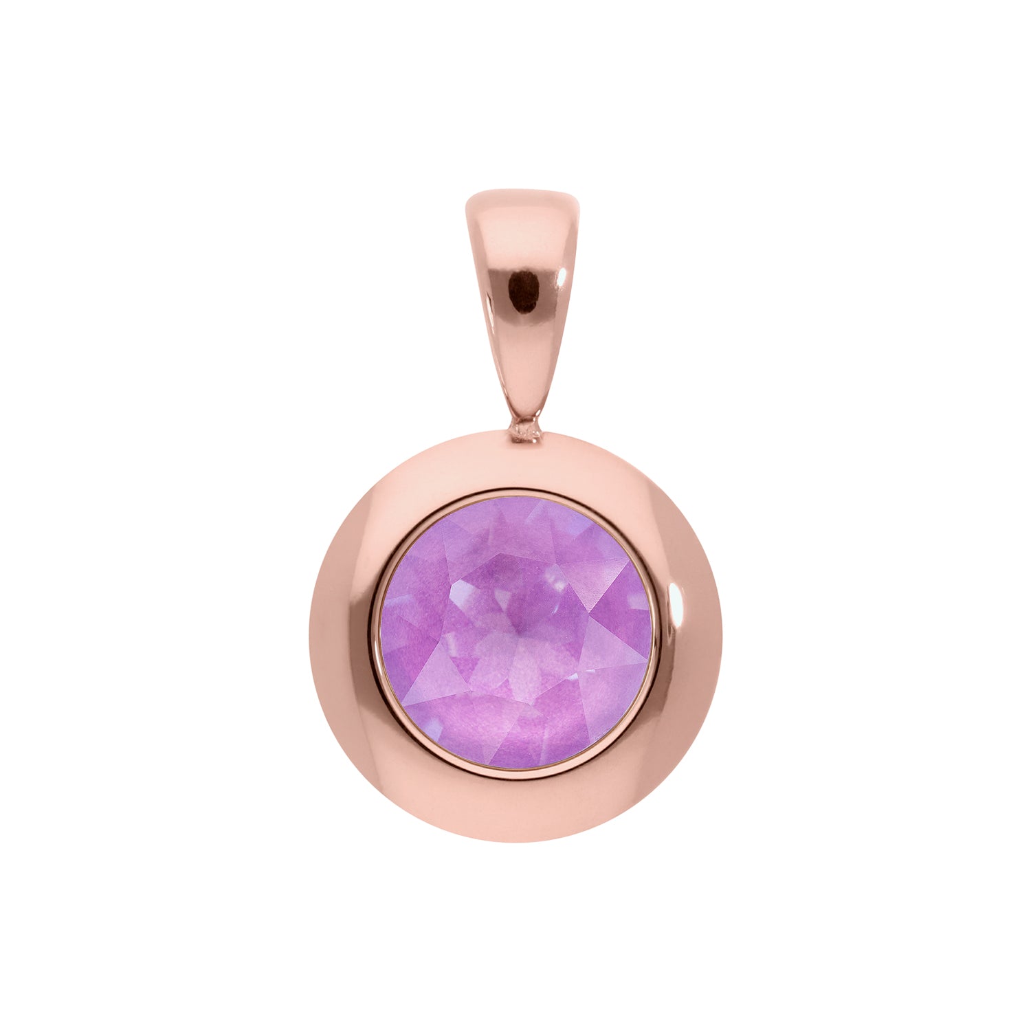 Tondo Pendant 0.51" - Rose Gold Crystal Electric Violet Ignite