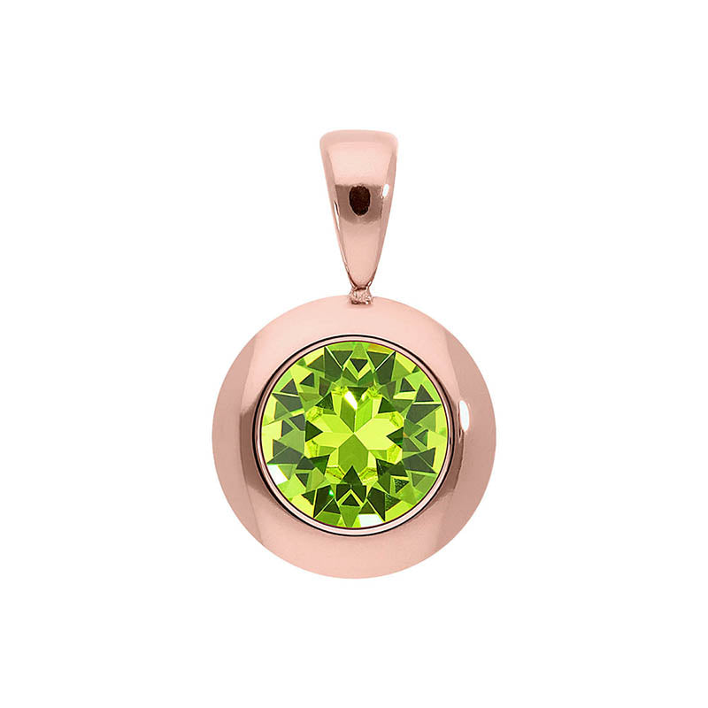 Tondo Pendant 0.51" - Rose Gold Citrus Green