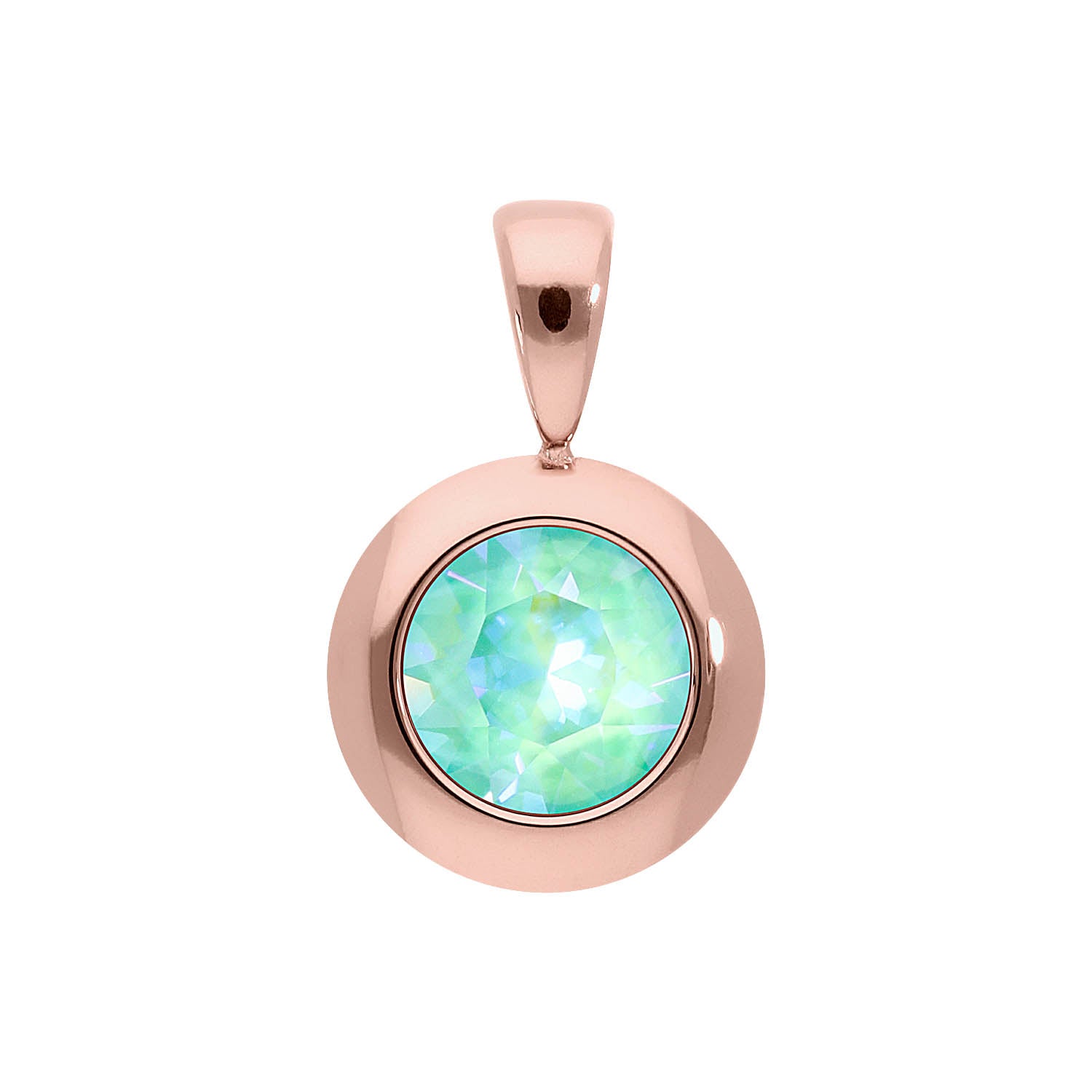 Tondo Pendant 0.51" - Rose Gold silky sage delite