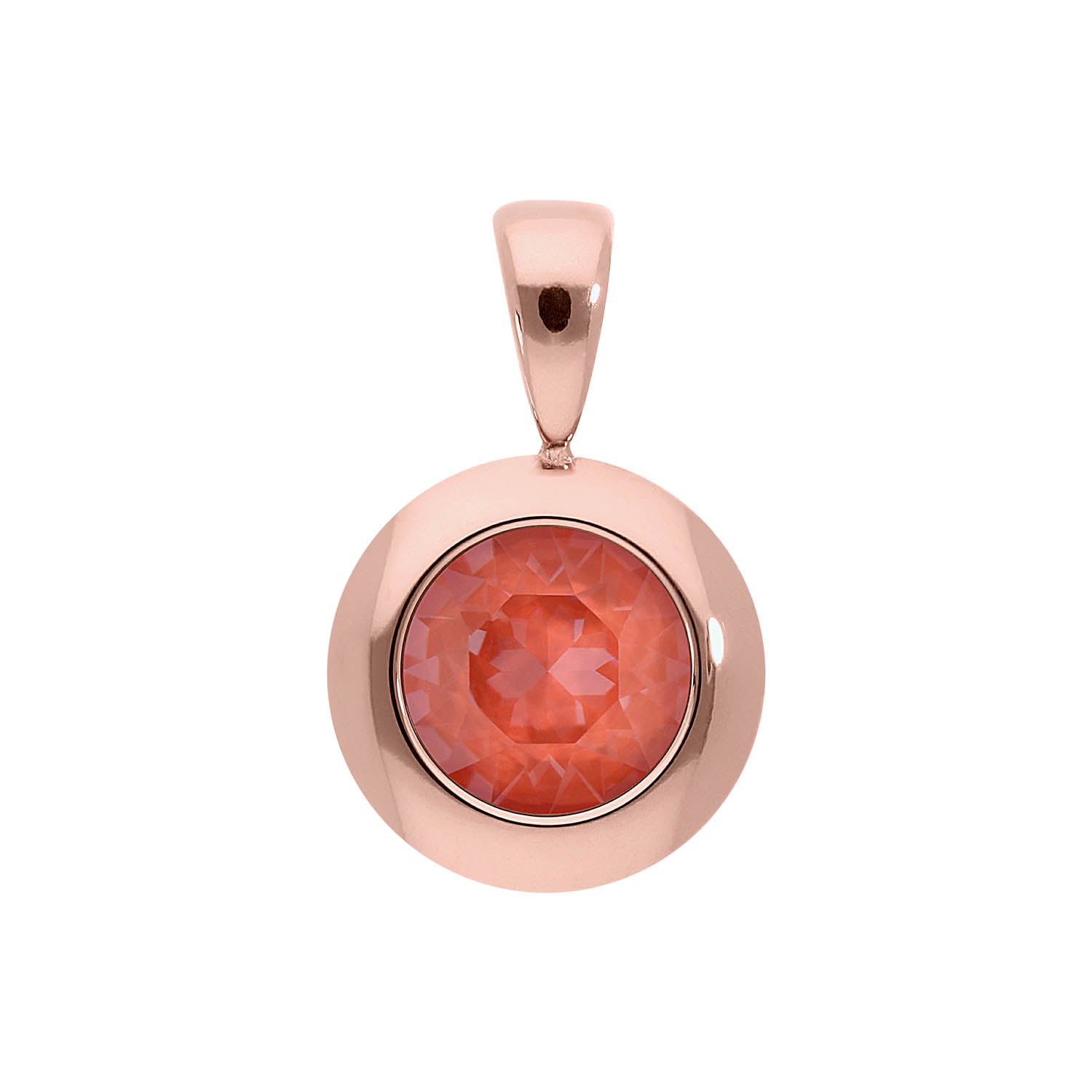 Tondo Pendant 0.51" - Rose Gold crystal maroon ignite