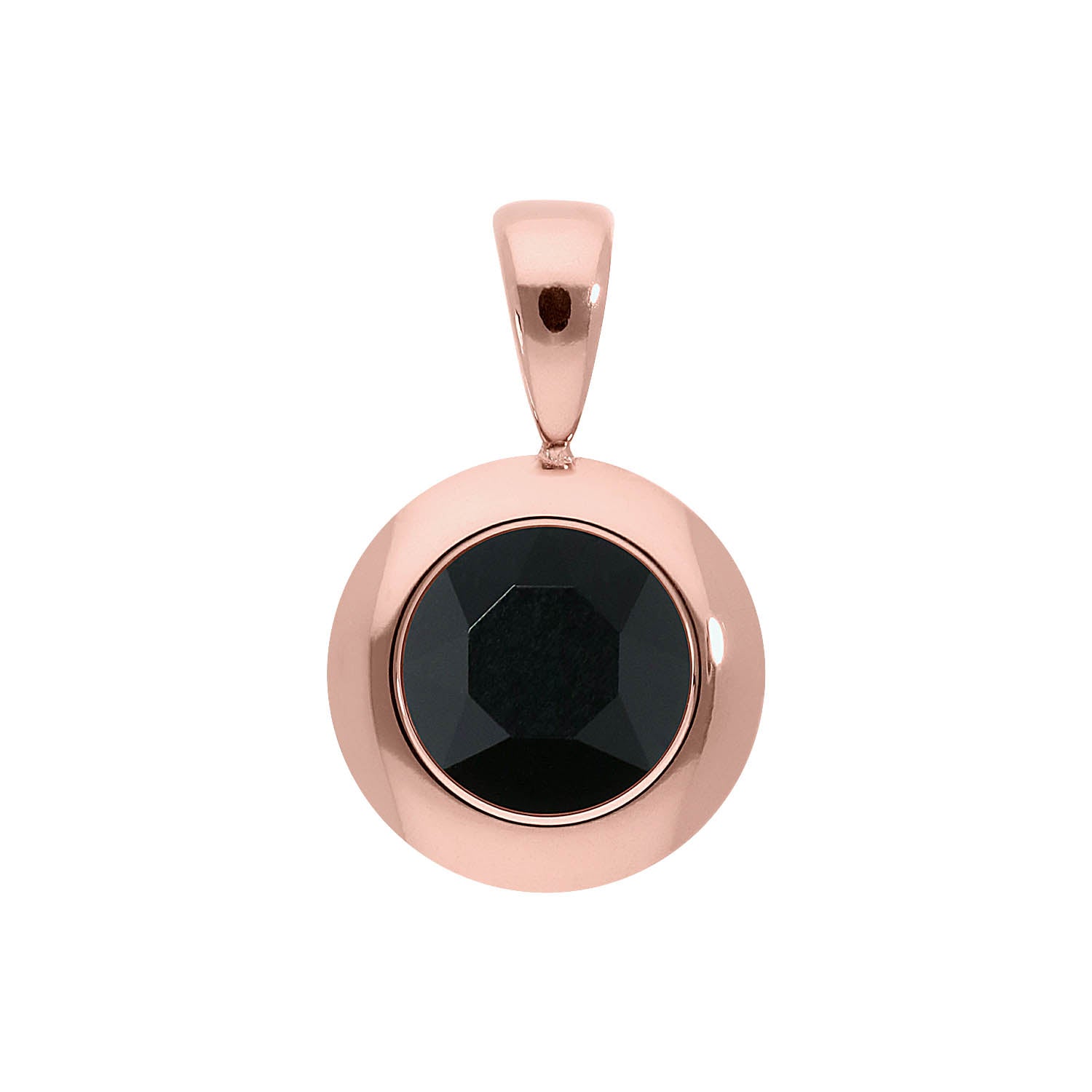 Tondo Pendant 0.51" - Rose Gold jet