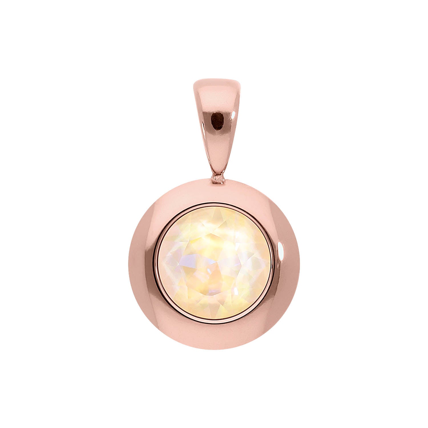 Tondo Pendant 0.51" - Rose Gold ivory cream delite
