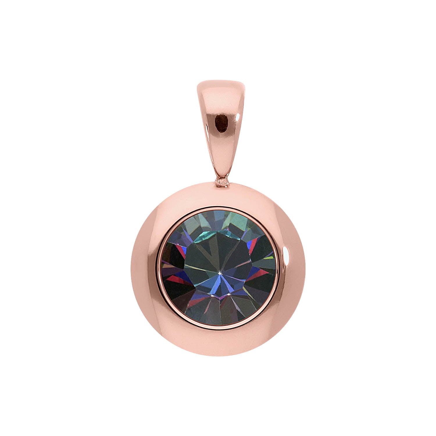 Tondo Pendant 0.51" - Rose Gold Crystal Vitrail Medium