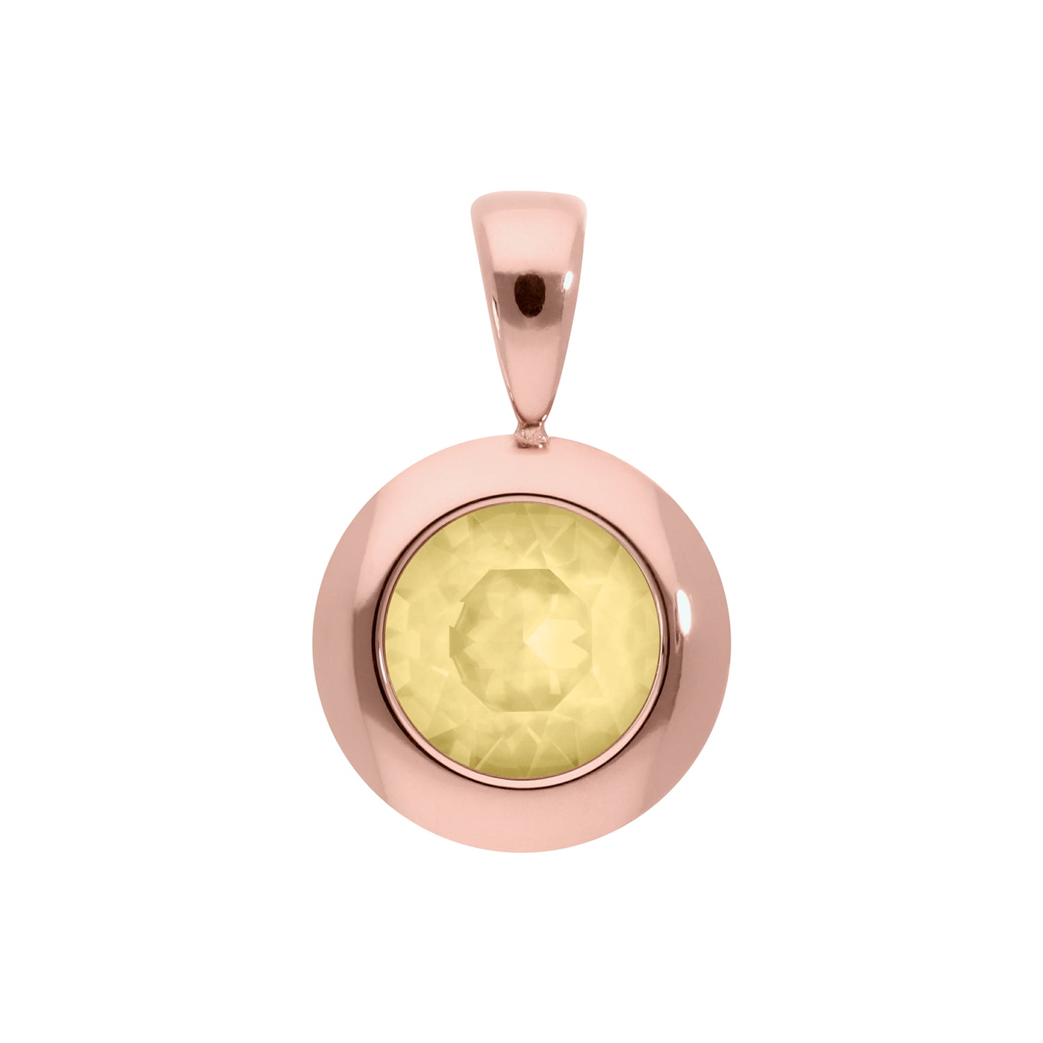 Tondo Pendant 0.51" - Rose Gold Recreated Dark Jonquil