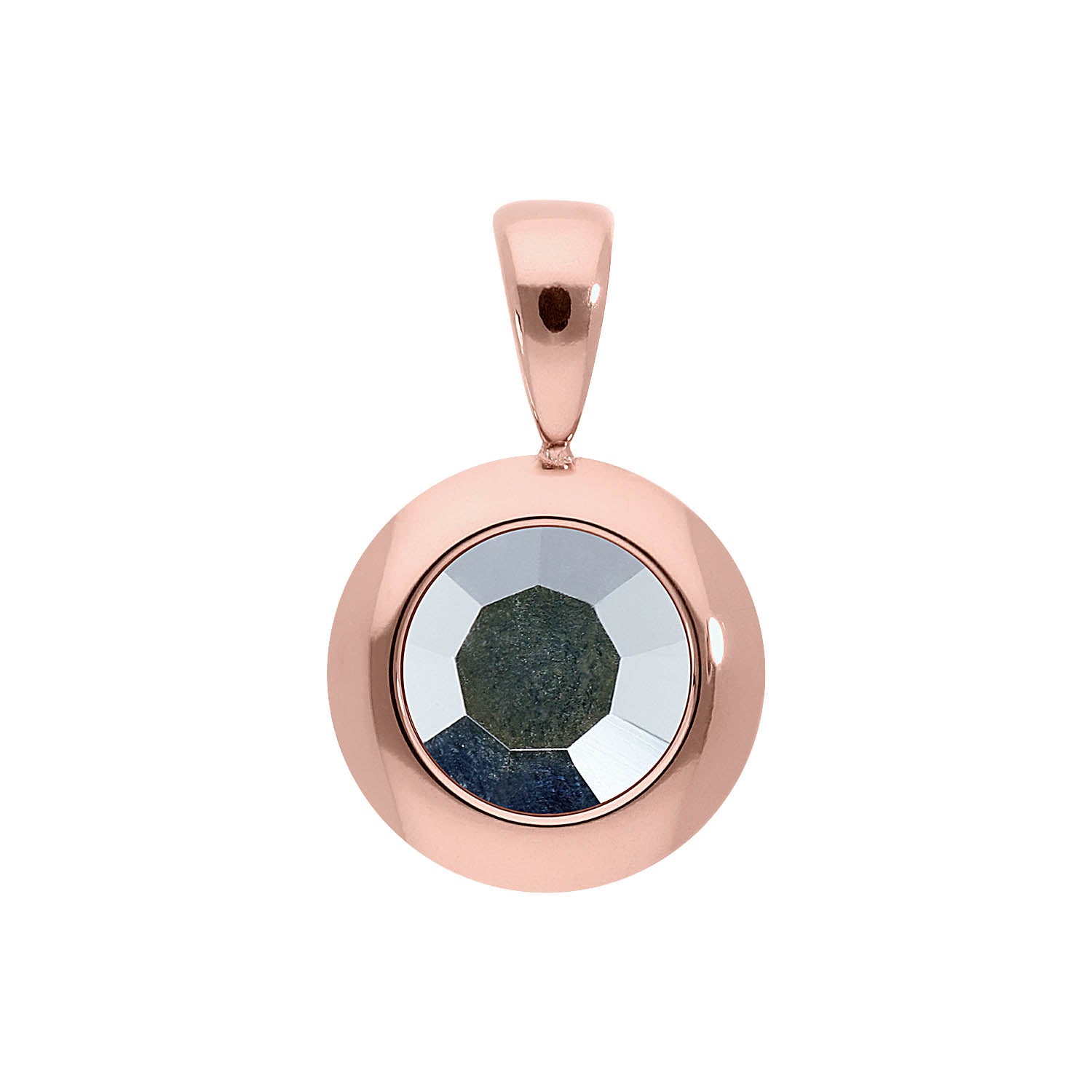 Tondo Pendant 0.51" - Rose Gold crystal labrador