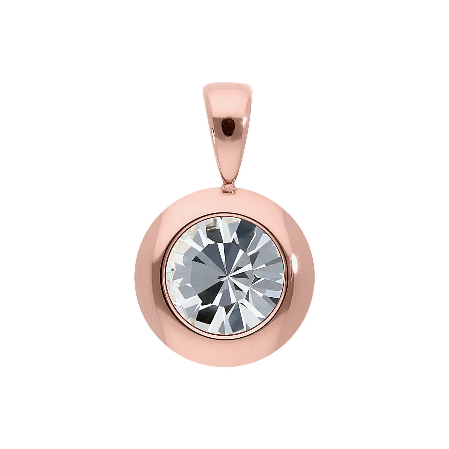 Tondo Pendant 0.51" - Rose Gold crystal